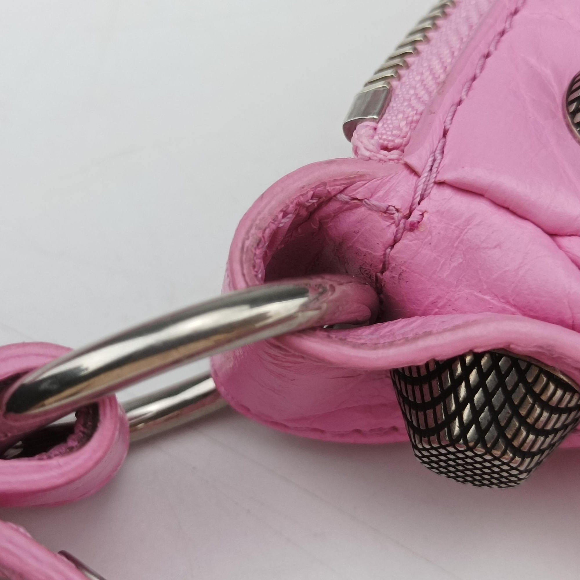 Pre-owned Balenciaga Le Cagole mini Pink Leather  shoulderbag | stylenewstar