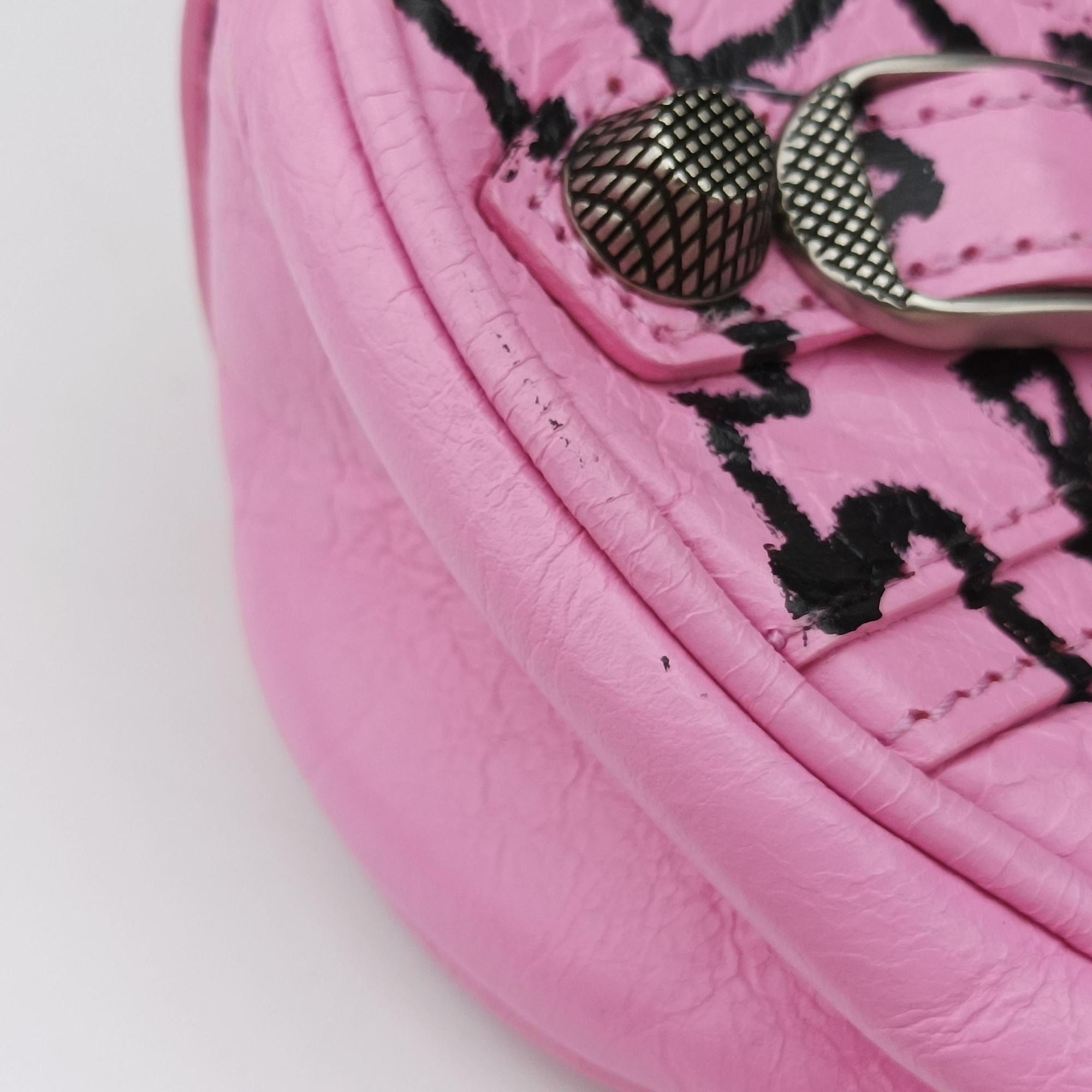 Pre-owned Balenciaga Le Cagole mini Pink Leather  shoulderbag | stylenewstar