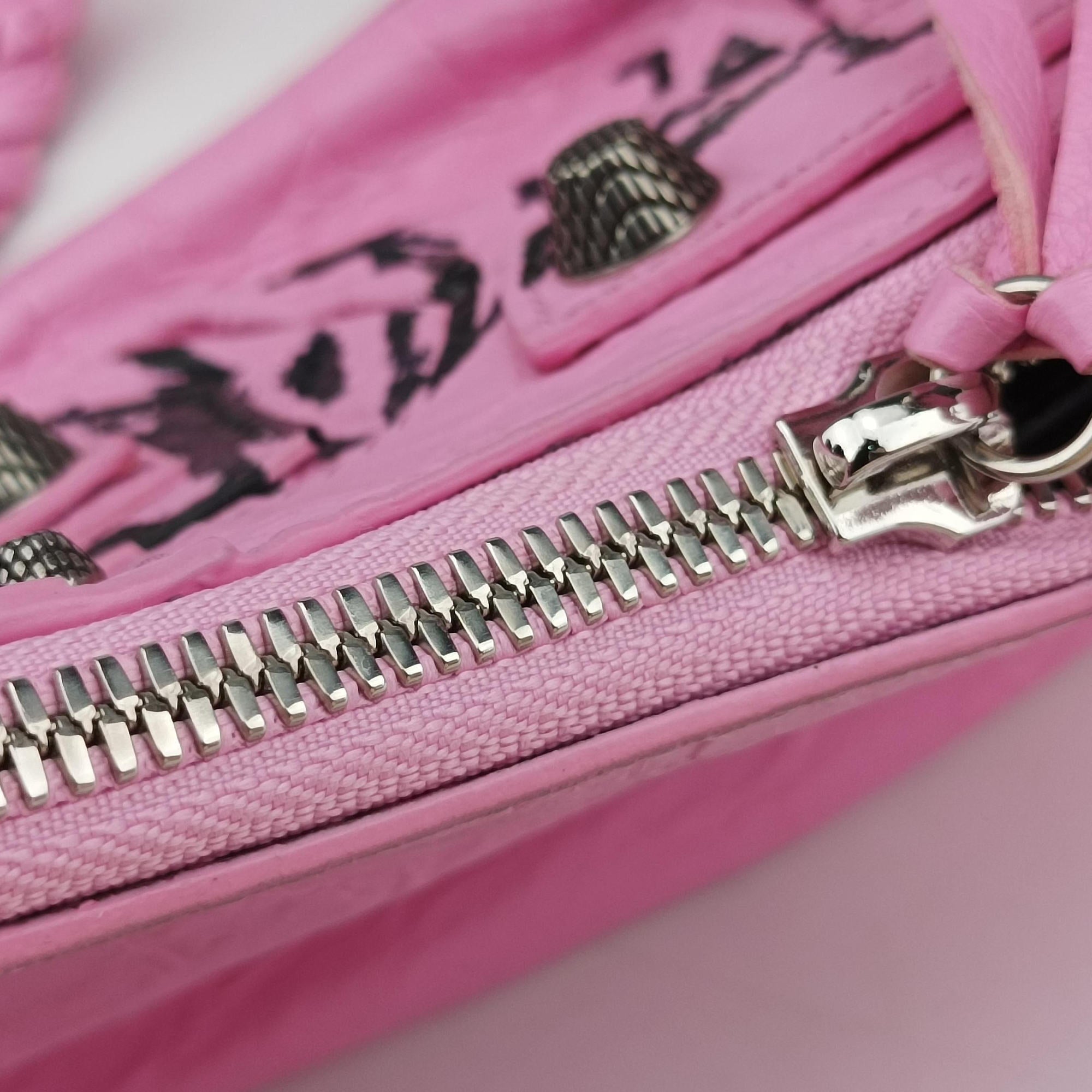 Pre-owned Balenciaga Le Cagole mini Pink Leather  shoulderbag | stylenewstar
