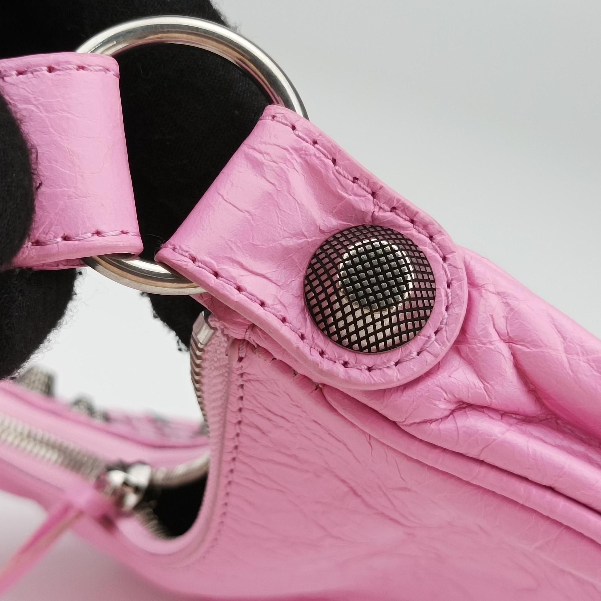 Pre-owned Balenciaga Le Cagole mini Pink Leather  shoulderbag | stylenewstar