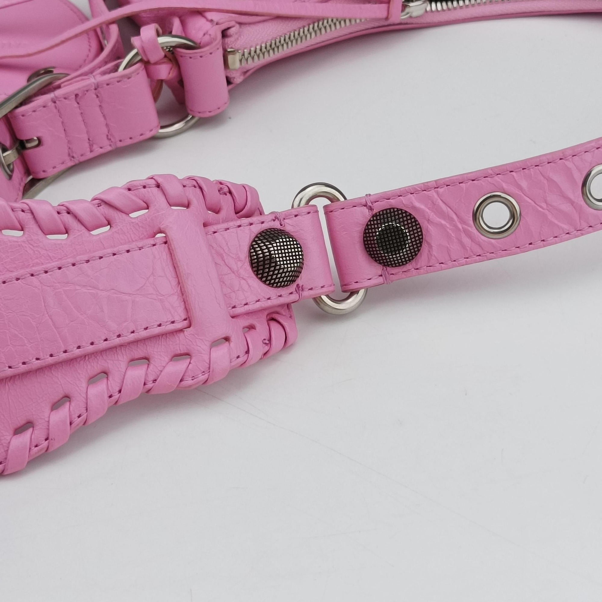 Pre-owned Balenciaga Le Cagole mini Pink Leather  shoulderbag | stylenewstar