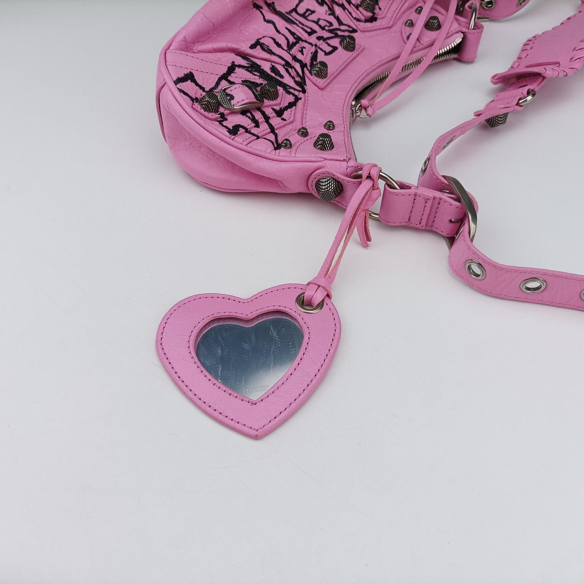 Pre-owned Balenciaga Le Cagole mini Pink Leather  shoulderbag | stylenewstar