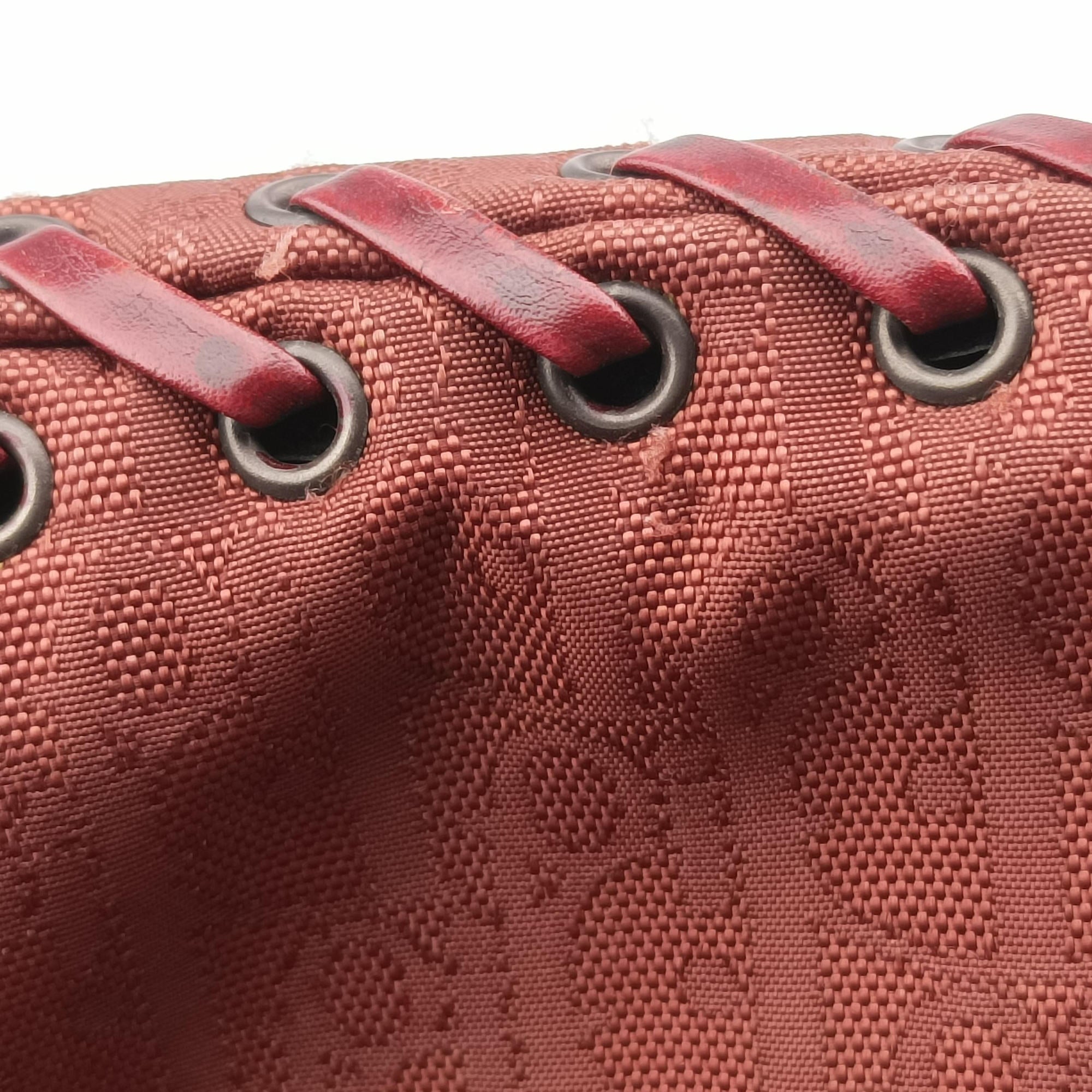 Pre-owned Christian Dior Ethnic Braided Tote burgundy×Multicolour canvas×leather  handbag | stylenewstar