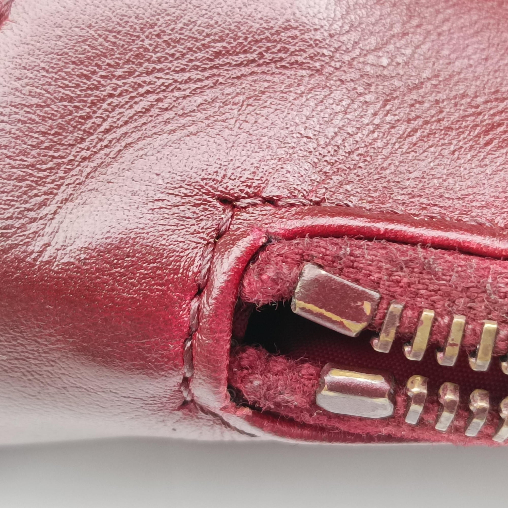 Pre-owned Christian Dior Ethnic Braided Tote burgundy×Multicolour canvas×leather  handbag | stylenewstar