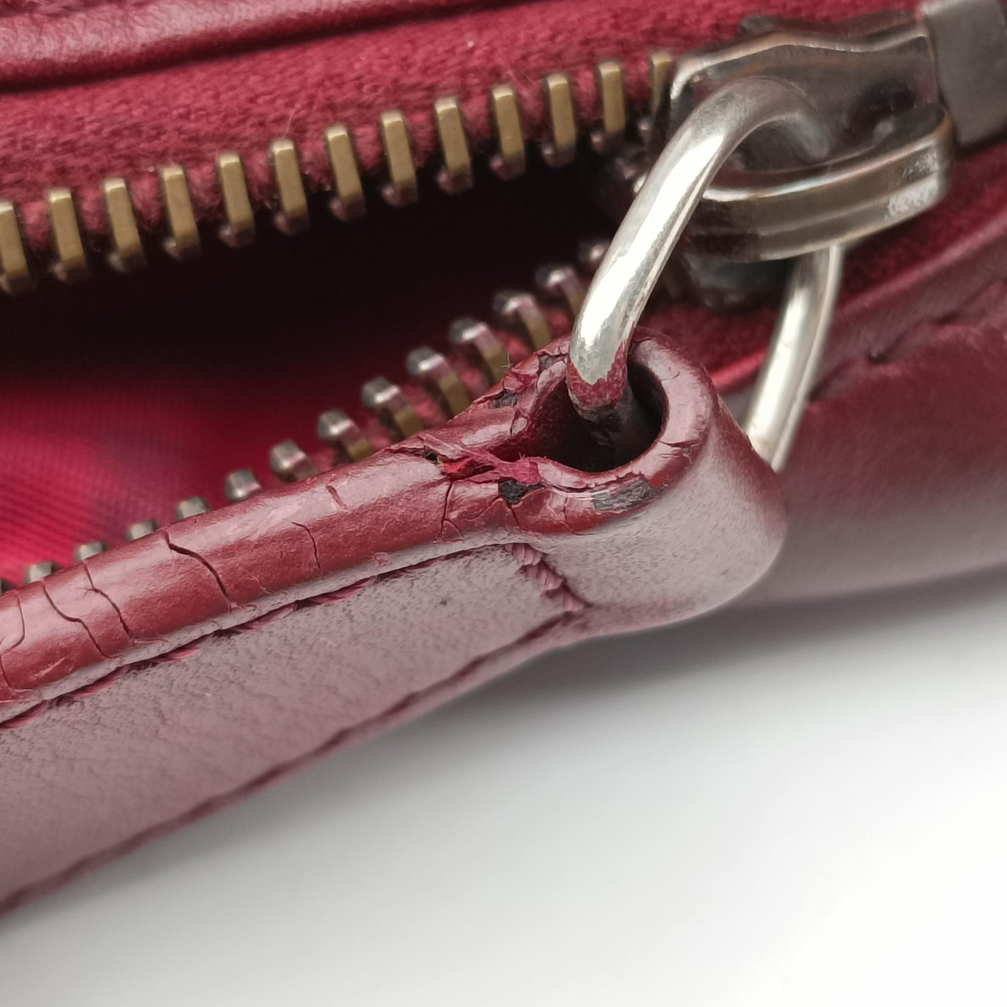 Pre-owned Christian Dior Ethnic Braided Tote burgundy×Multicolour canvas×leather  handbag | stylenewstar