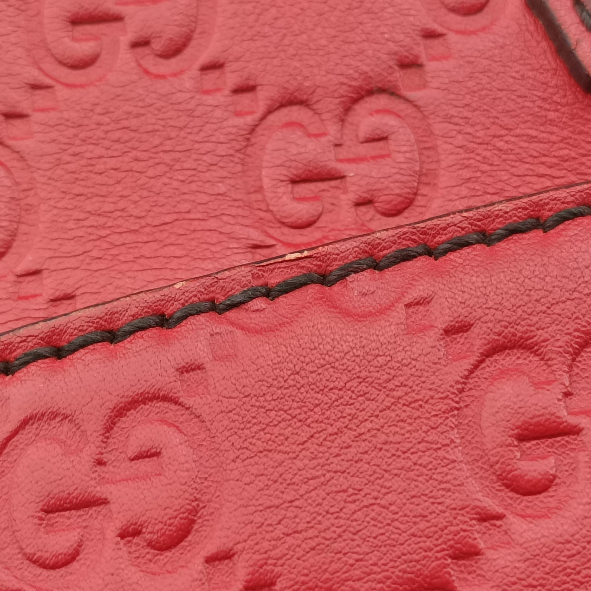 Pre-owned Gucci Emily Red Leather 295402 shoulderbag | stylenewstar