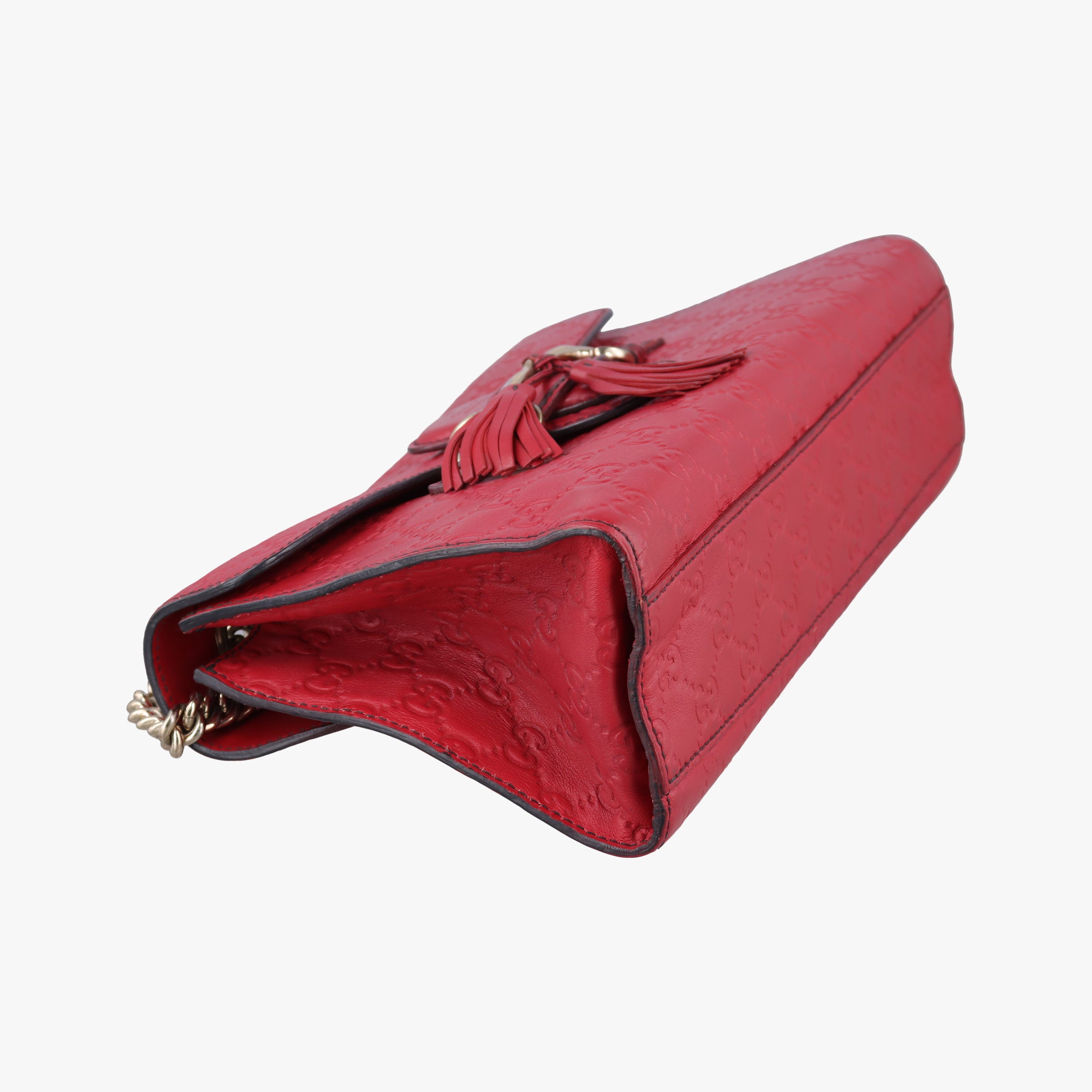 Pre-owned Gucci Emily Red Leather 295402 shoulderbag | stylenewstar