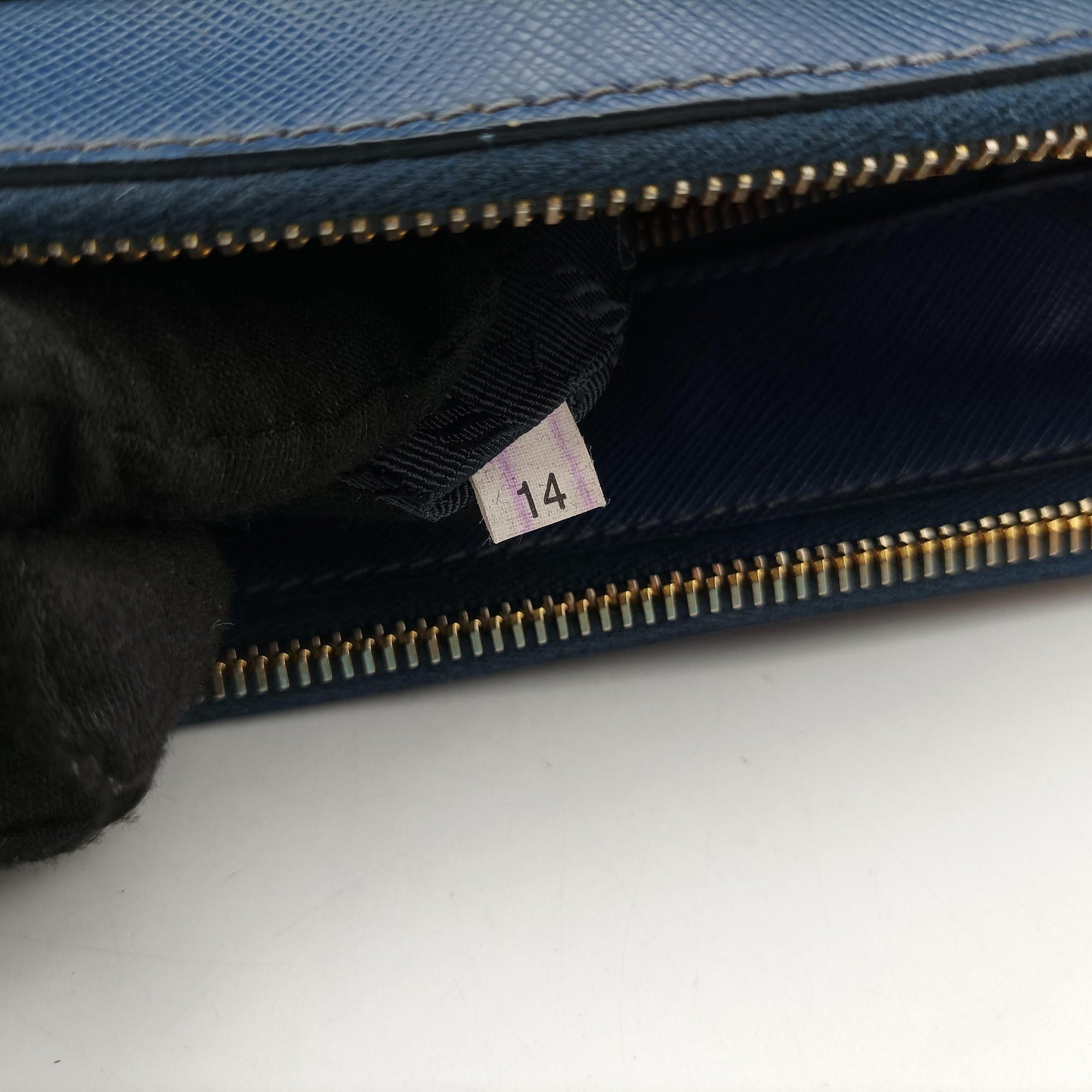 Pre-owned Prada Galleria Blue SAFFIANO Leather BN2274 shoulderbag | stylenewstar