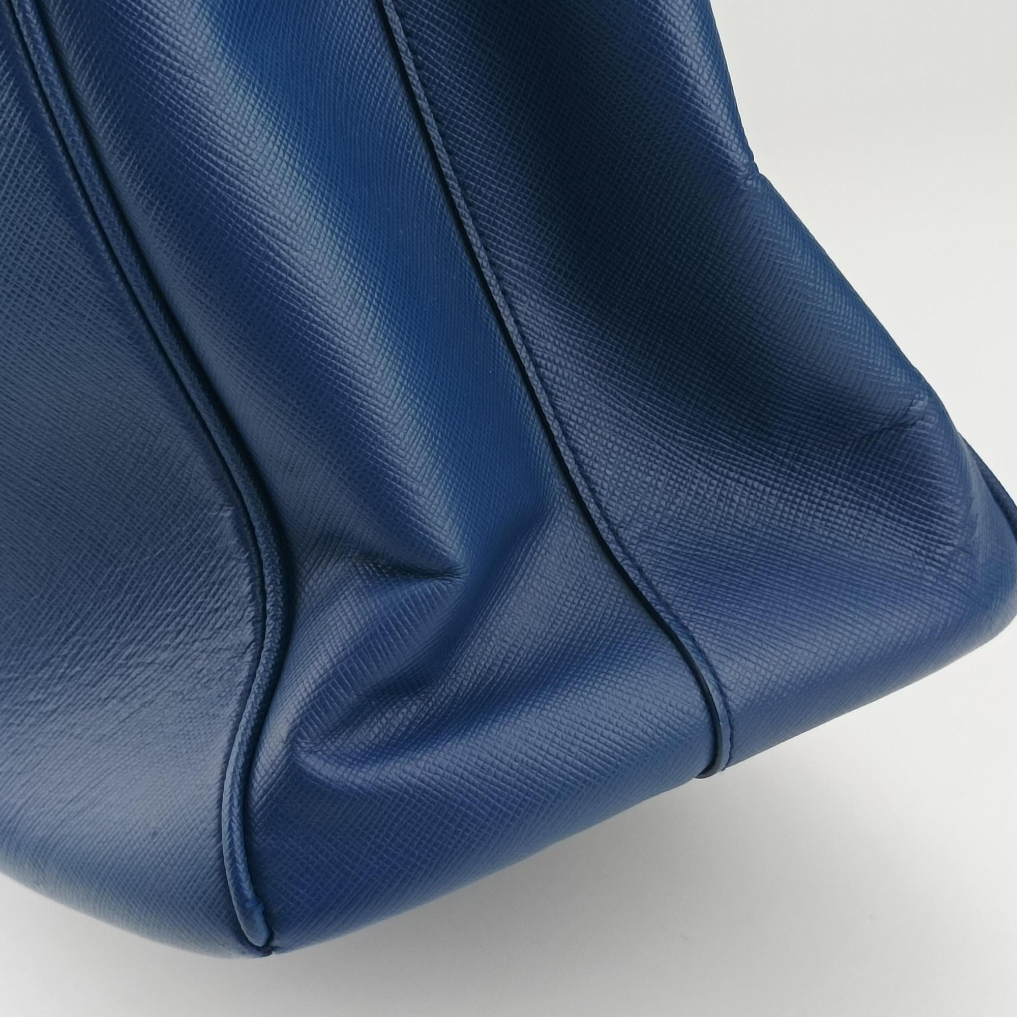 Pre-owned Prada Galleria Blue SAFFIANO Leather BN2274 shoulderbag | stylenewstar