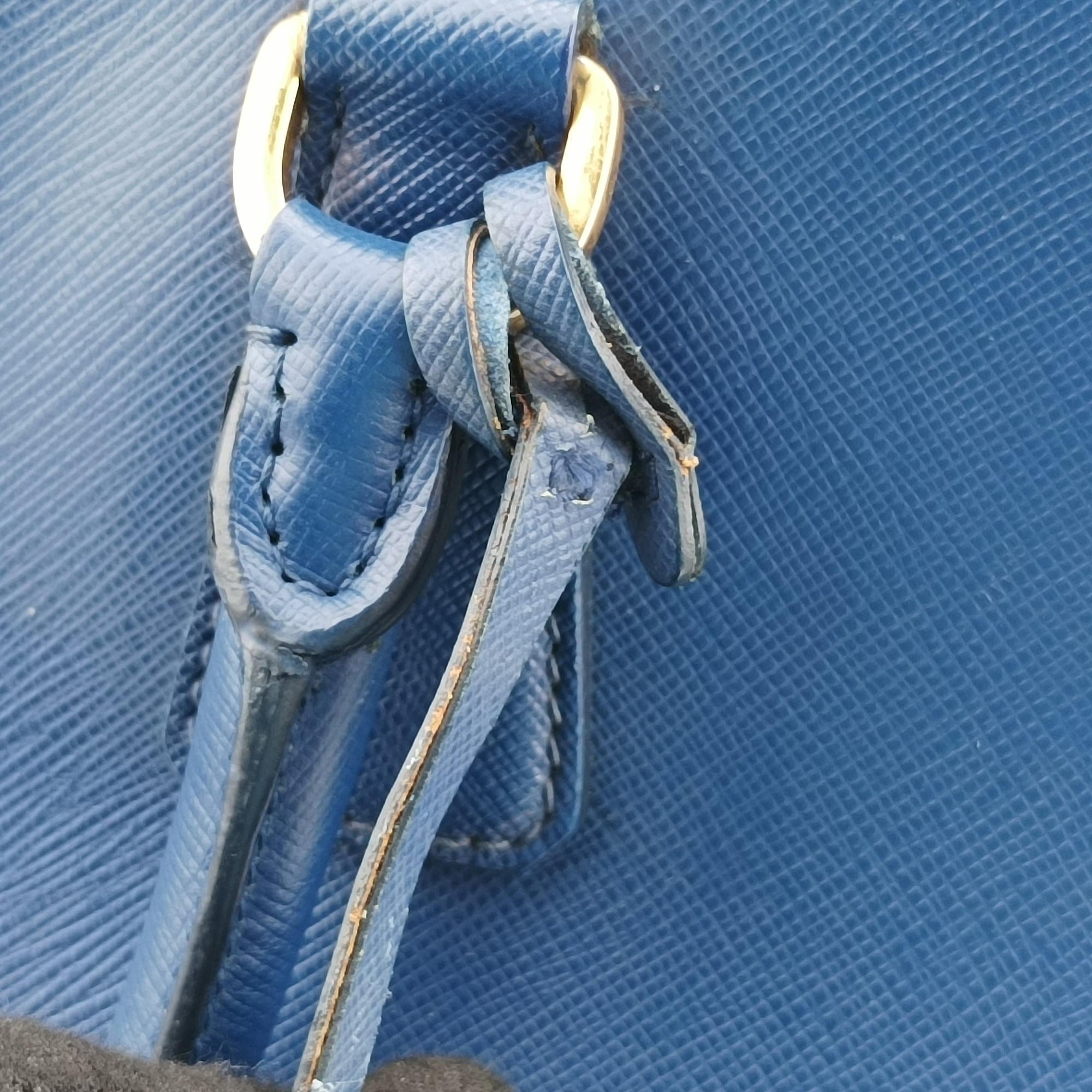 Pre-owned Prada Galleria Blue SAFFIANO Leather BN2274 shoulderbag | stylenewstar