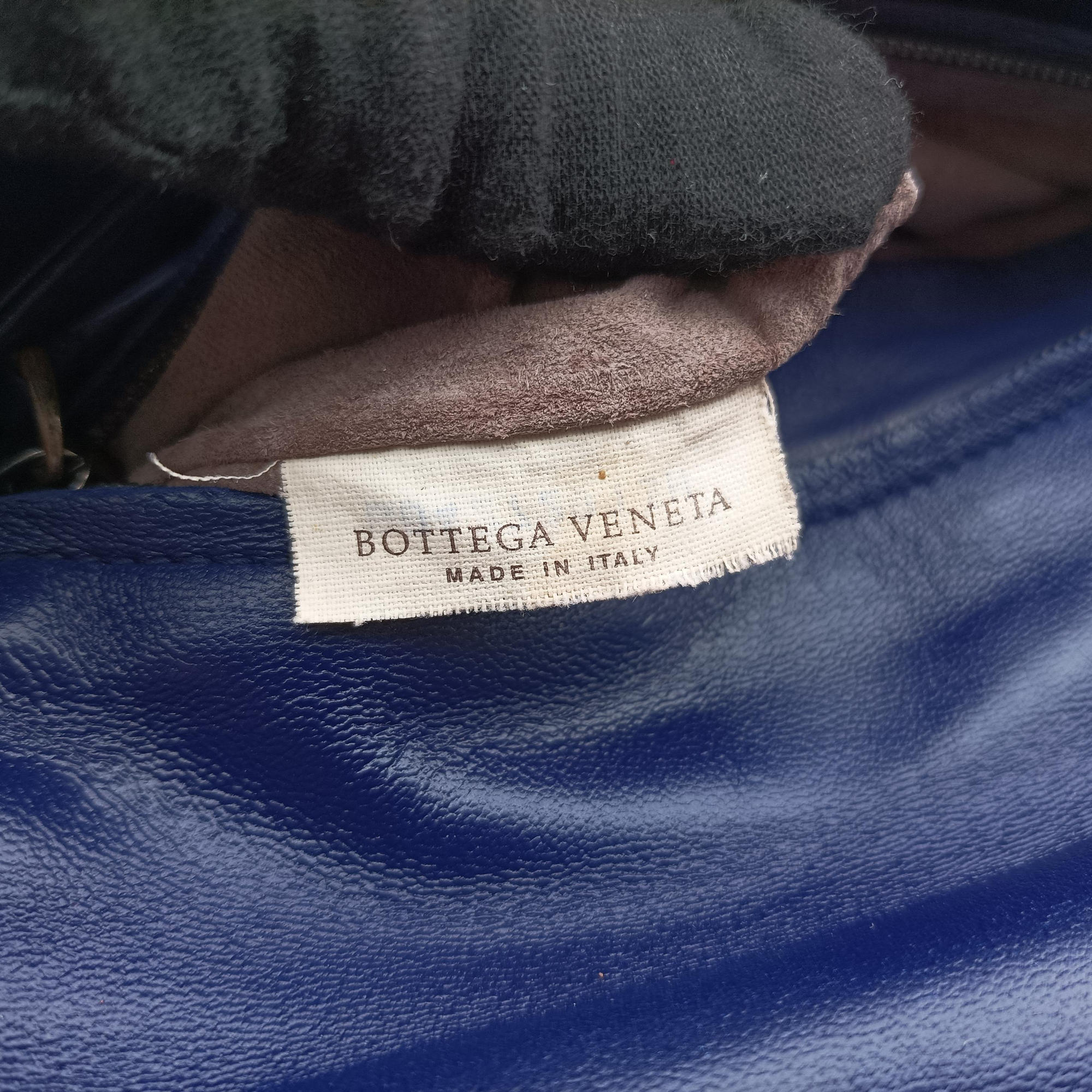 Pre-owned Bottega Veneta Intrecciato Olimpia Navy lambskin  shoulderbag | stylenewstar