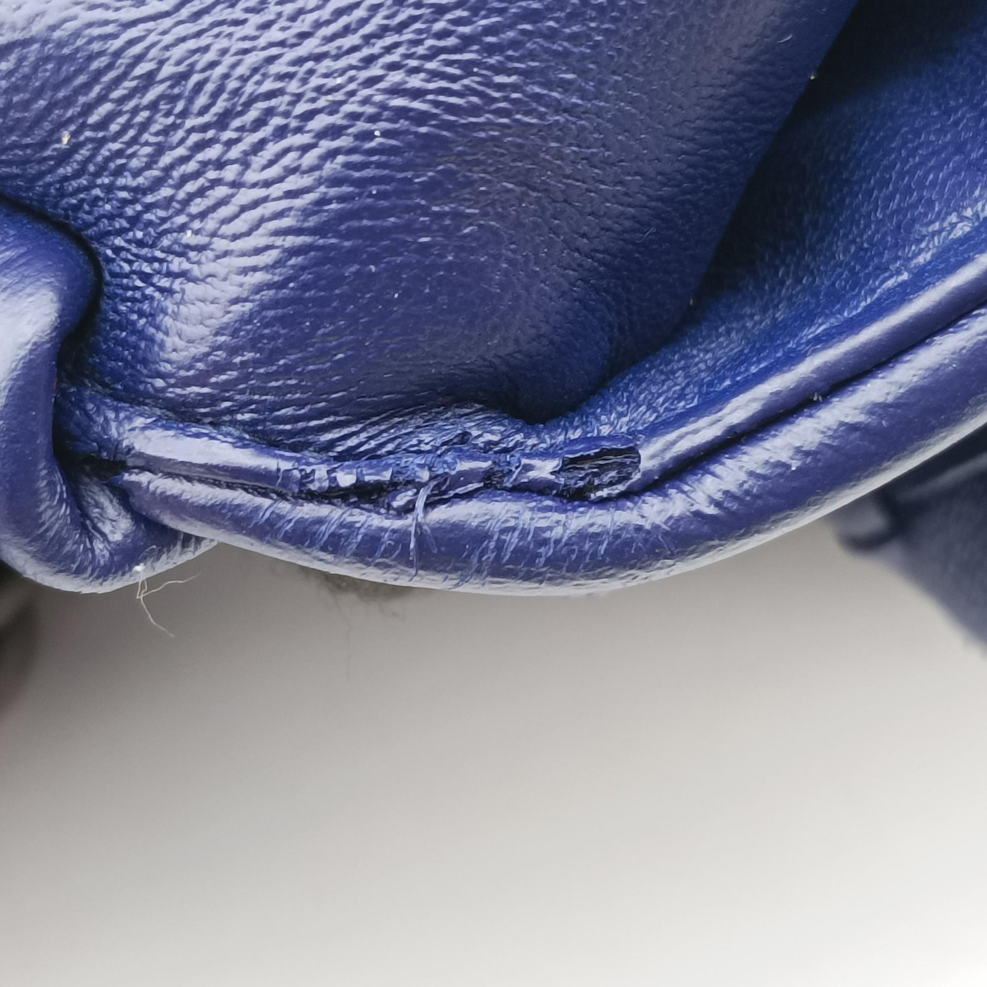 Pre-owned Bottega Veneta Intrecciato Olimpia Navy lambskin  shoulderbag | stylenewstar