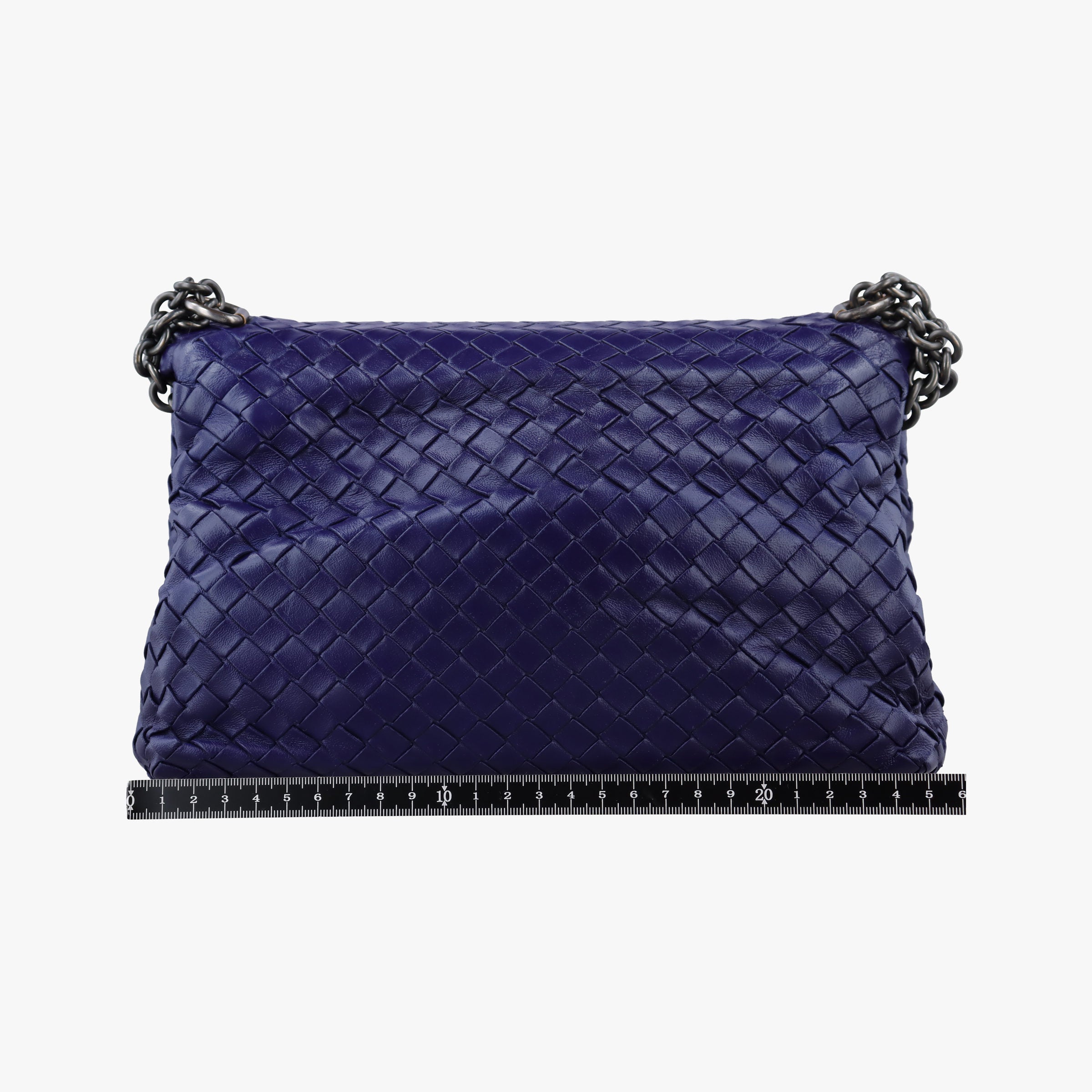 Pre-owned Bottega Veneta Intrecciato Olimpia Navy lambskin  shoulderbag | stylenewstar