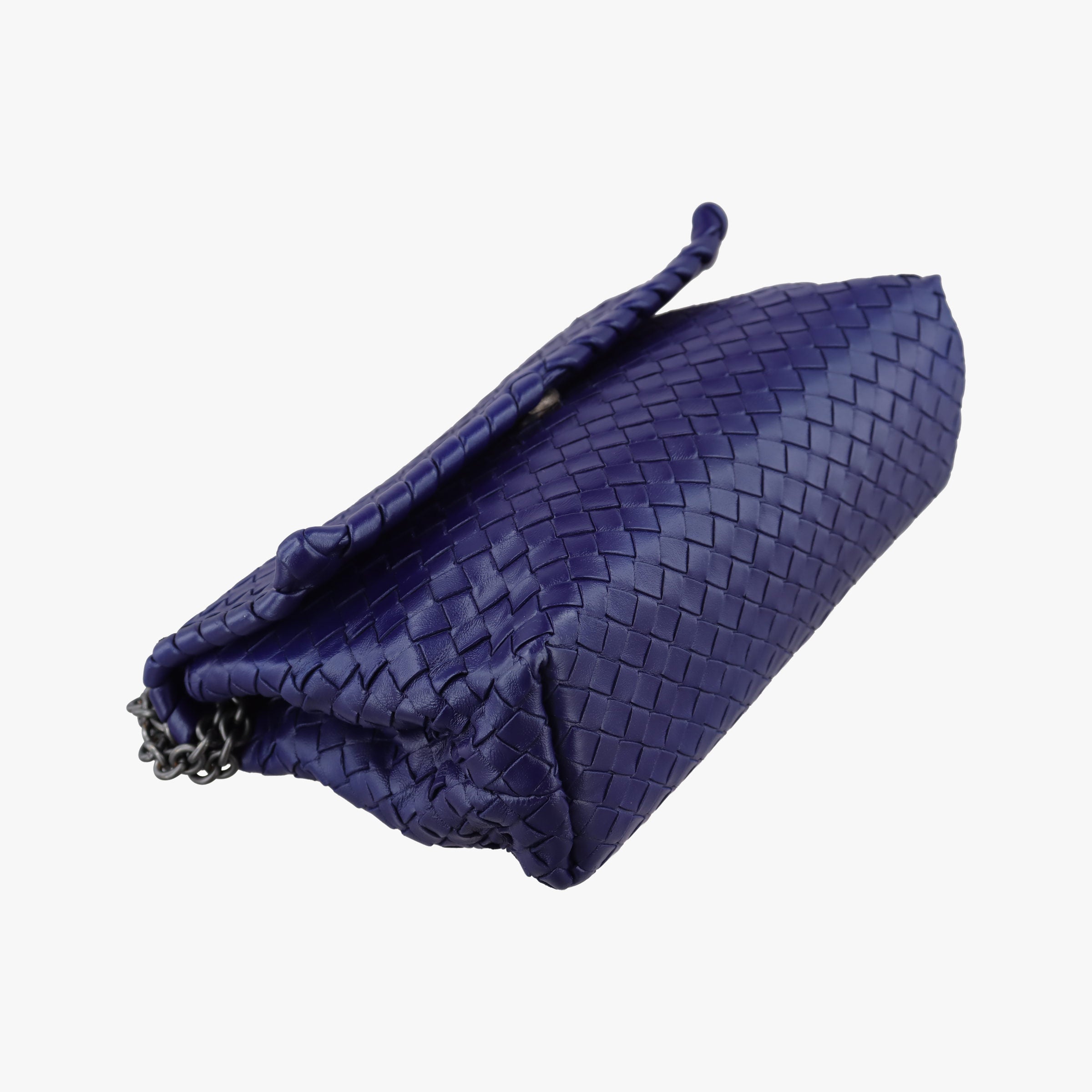 Pre-owned Bottega Veneta Intrecciato Olimpia Navy lambskin  shoulderbag | stylenewstar