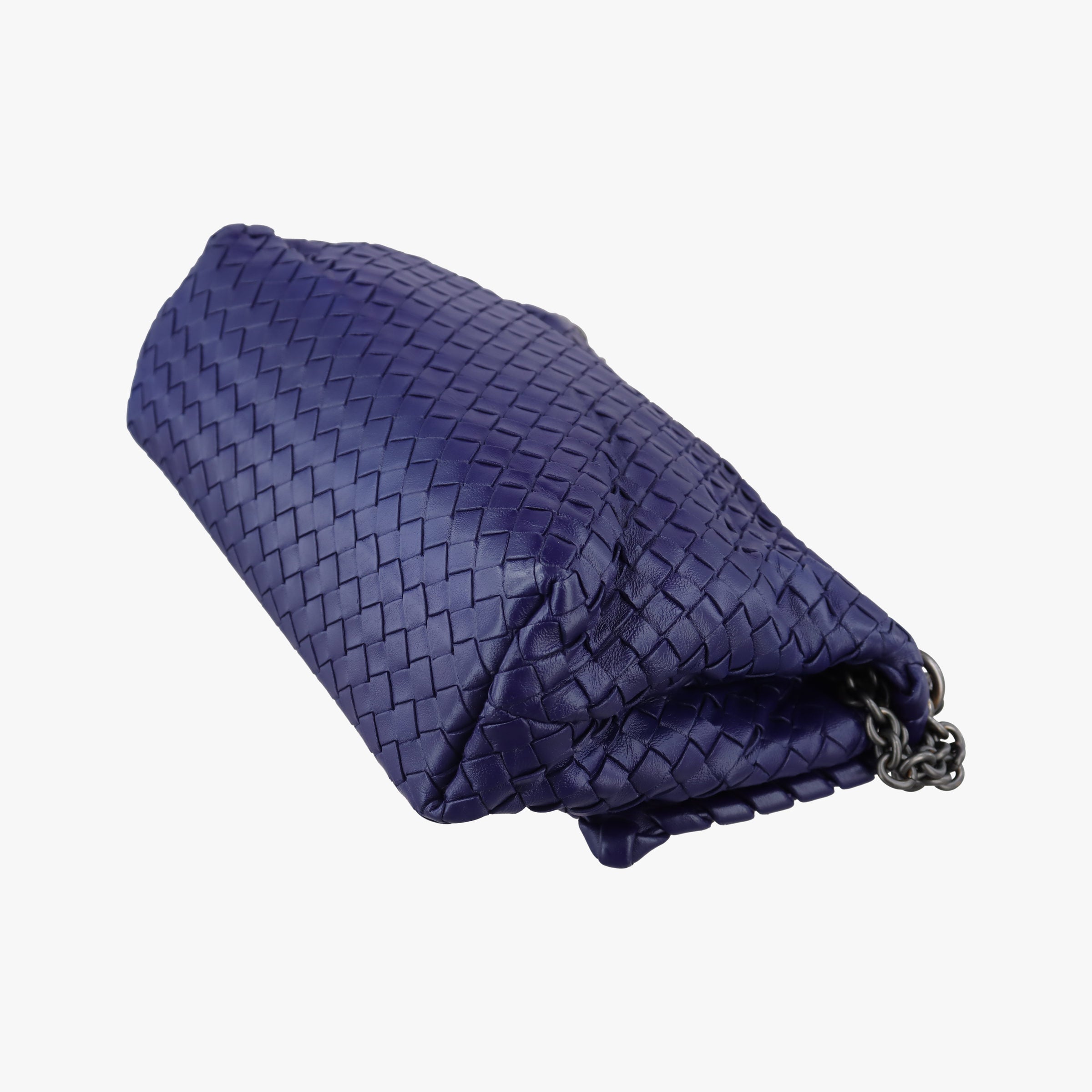 Pre-owned Bottega Veneta Intrecciato Olimpia Navy lambskin  shoulderbag | stylenewstar