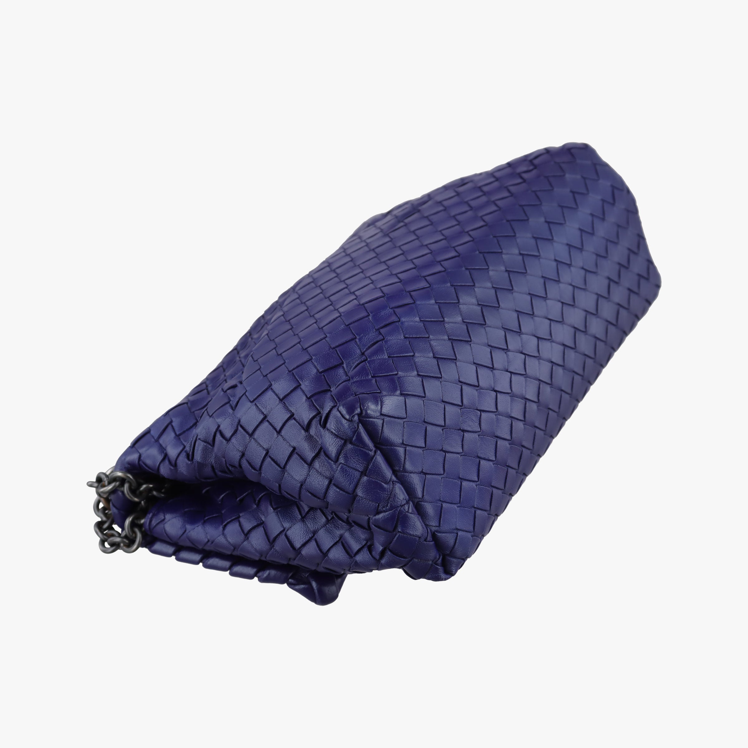 Pre-owned Bottega Veneta Intrecciato Olimpia Navy lambskin  shoulderbag | stylenewstar