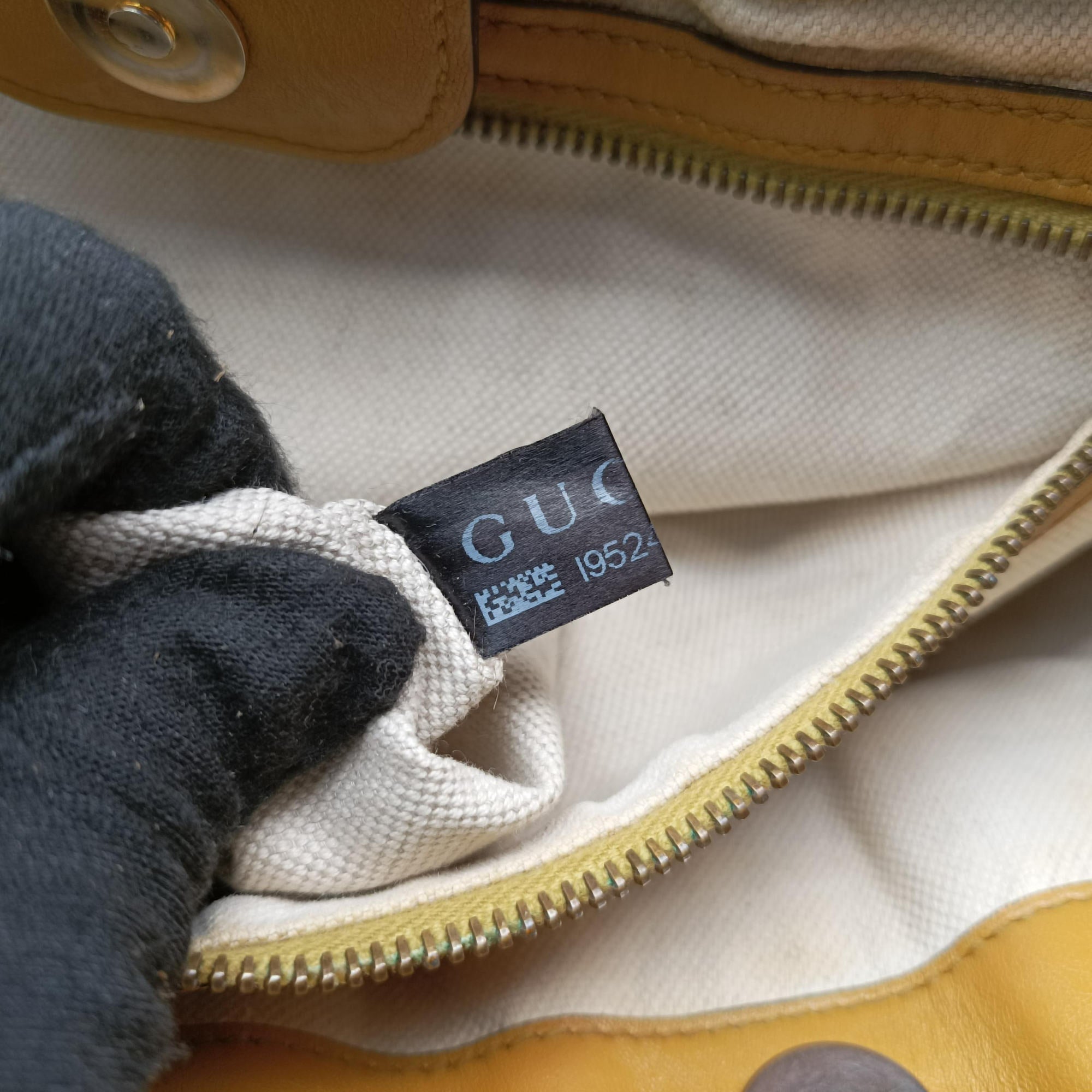 Pre-owned Gucci GG Running Beige×Yellow canvas×leather 247183 handbag | stylenewstar