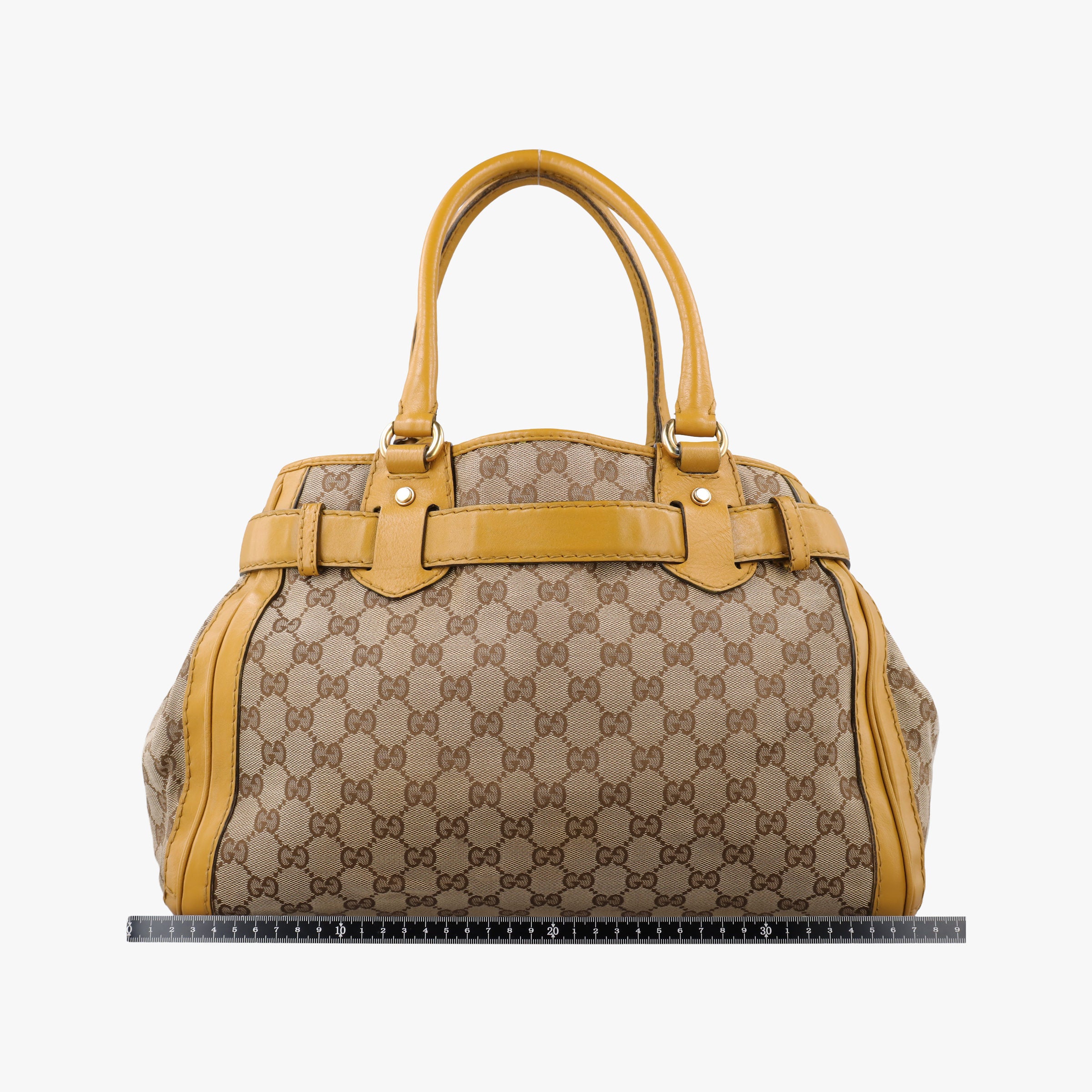 Pre-owned Gucci GG Running Beige×Yellow canvas×leather 247183 handbag | stylenewstar