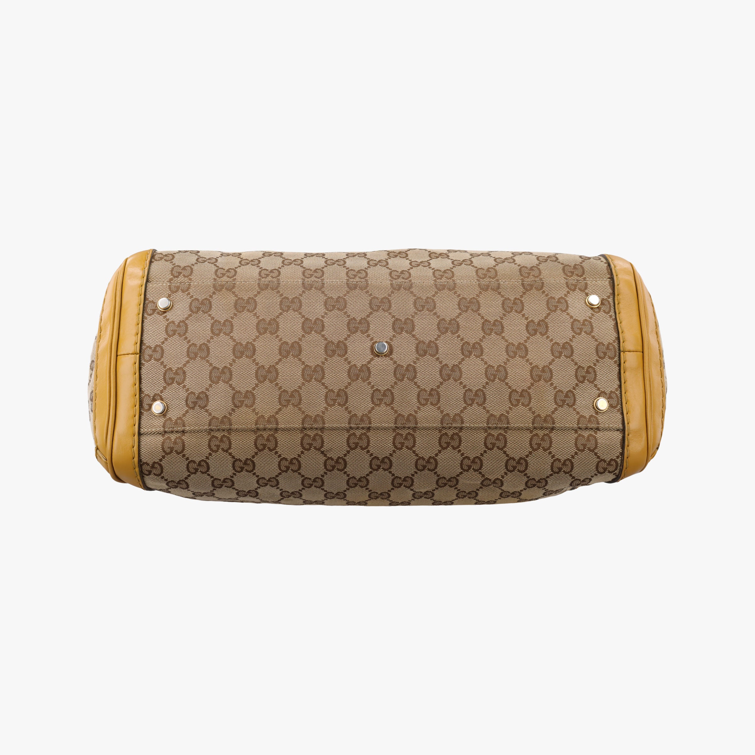 Pre-owned Gucci GG Running Beige×Yellow canvas×leather 247183 handbag | stylenewstar