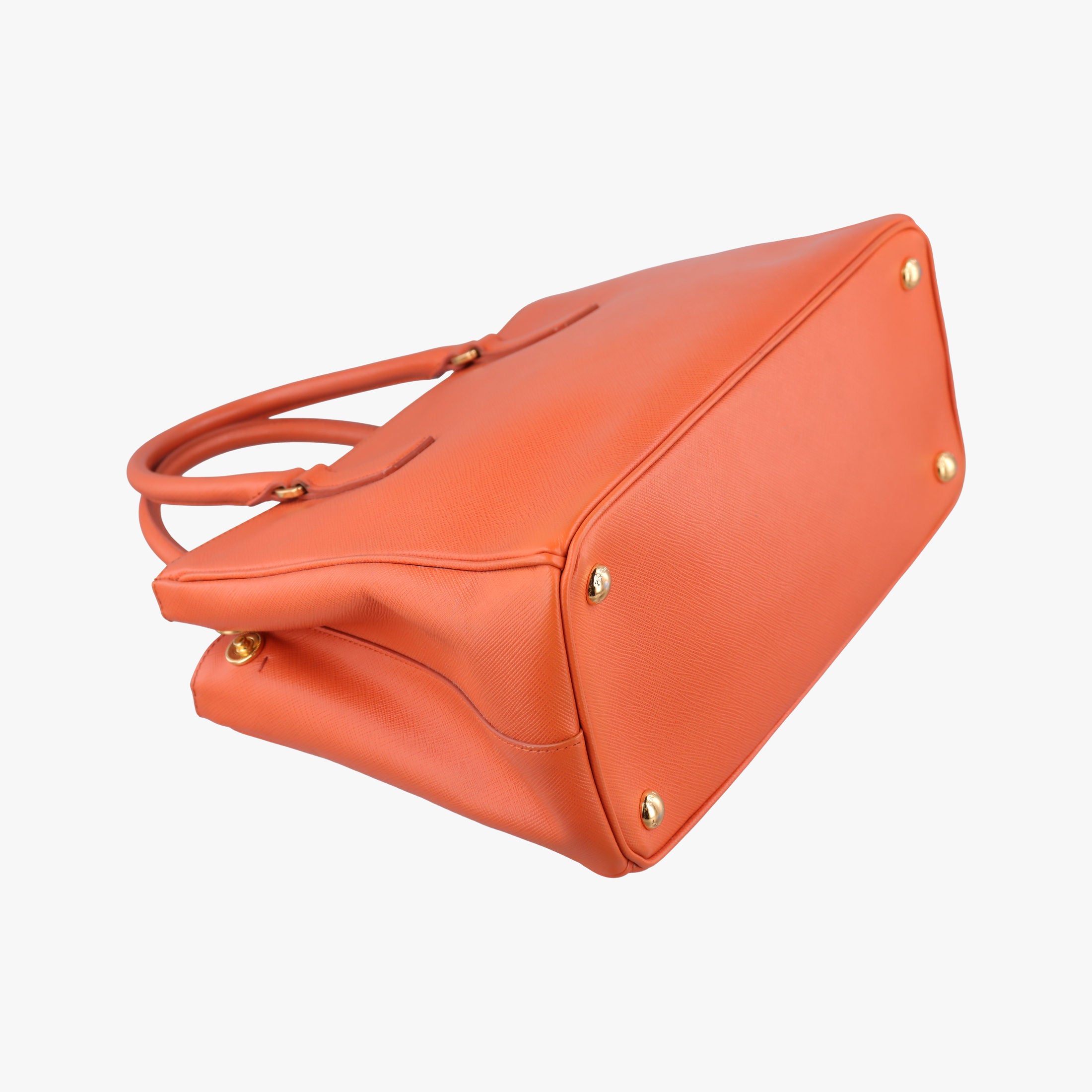 Pre-owned Prada Galleria Orange SAFFIANO Leather BN1844 shoulderbag | stylenewstar