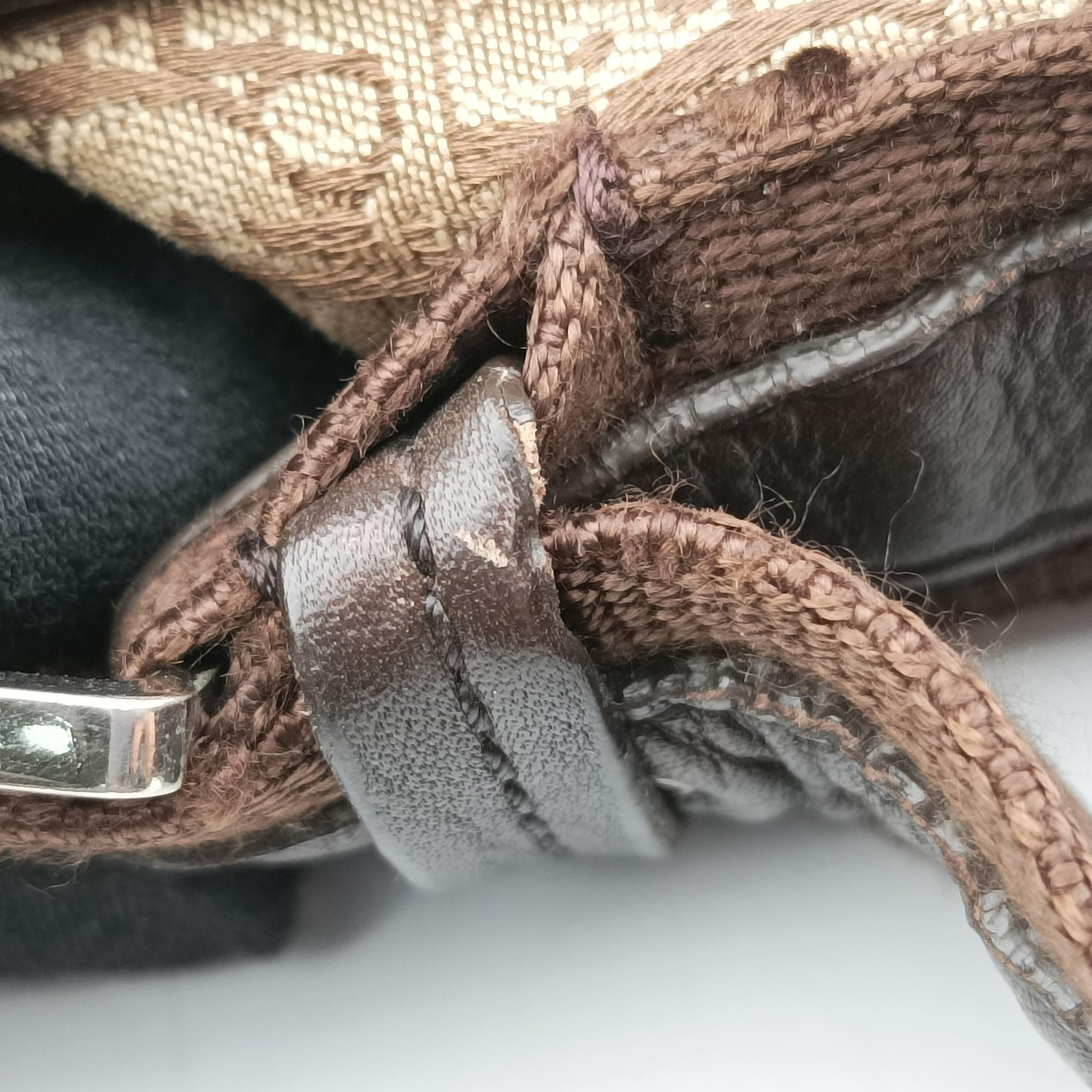 Pre-owned Christian Dior Street Chic Messenger Brown ×Beige Jacquard Canvas×Leather  shoulderbag | stylenewstar