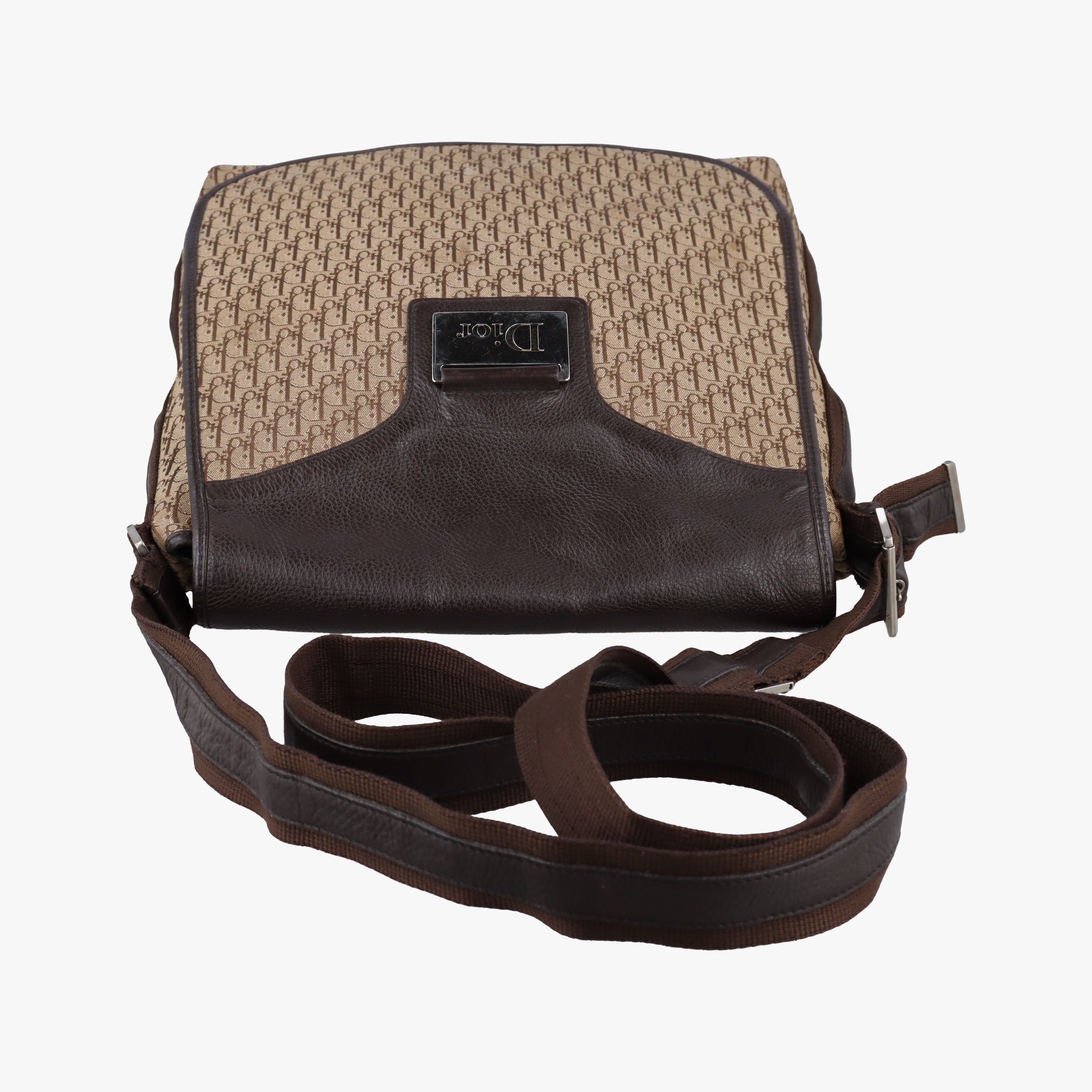 Pre-owned Christian Dior Street Chic Messenger Brown ×Beige Jacquard Canvas×Leather  shoulderbag | stylenewstar