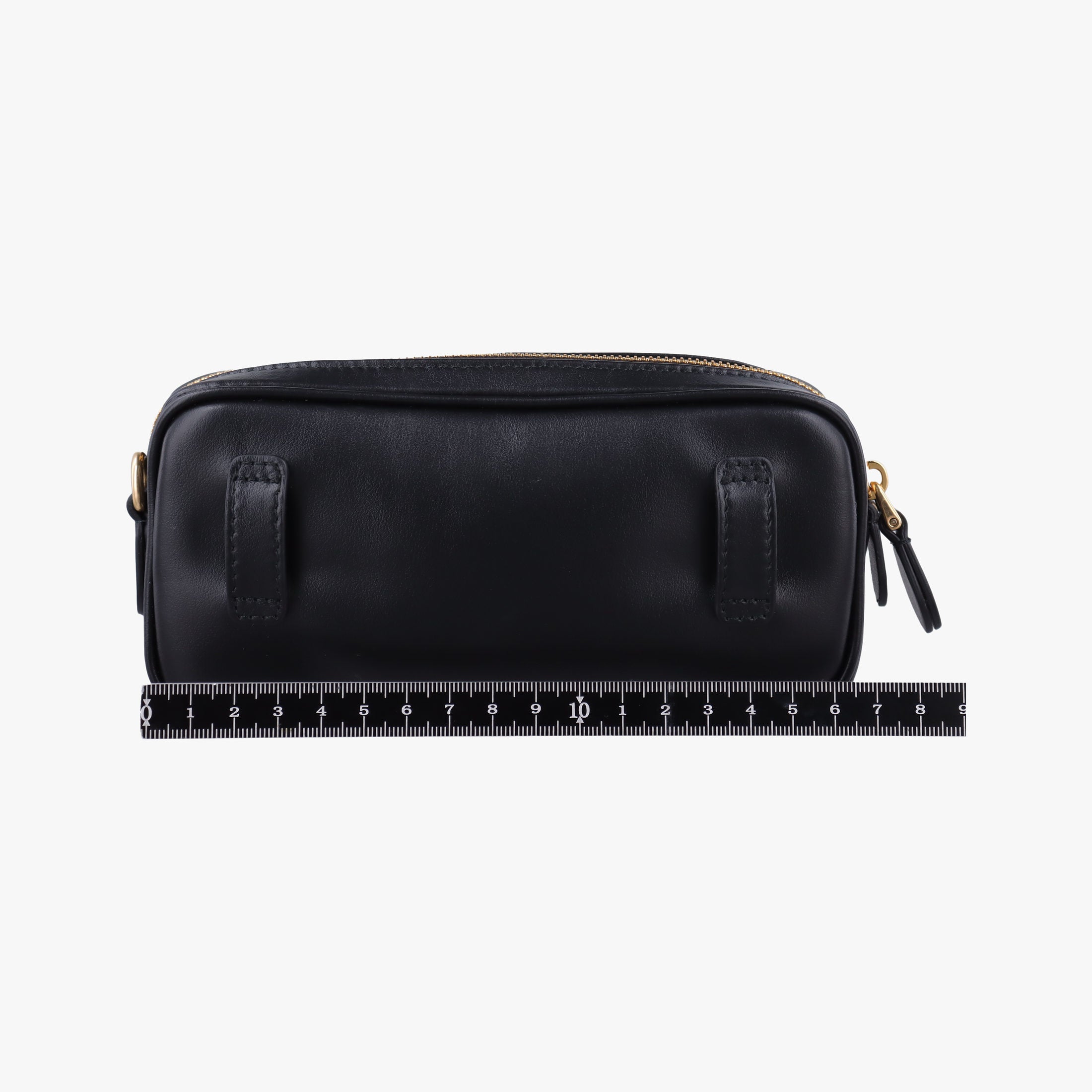 Pre-owned Miu Miu Logo belt Black leather  bum bag/waist bag | stylenewstar