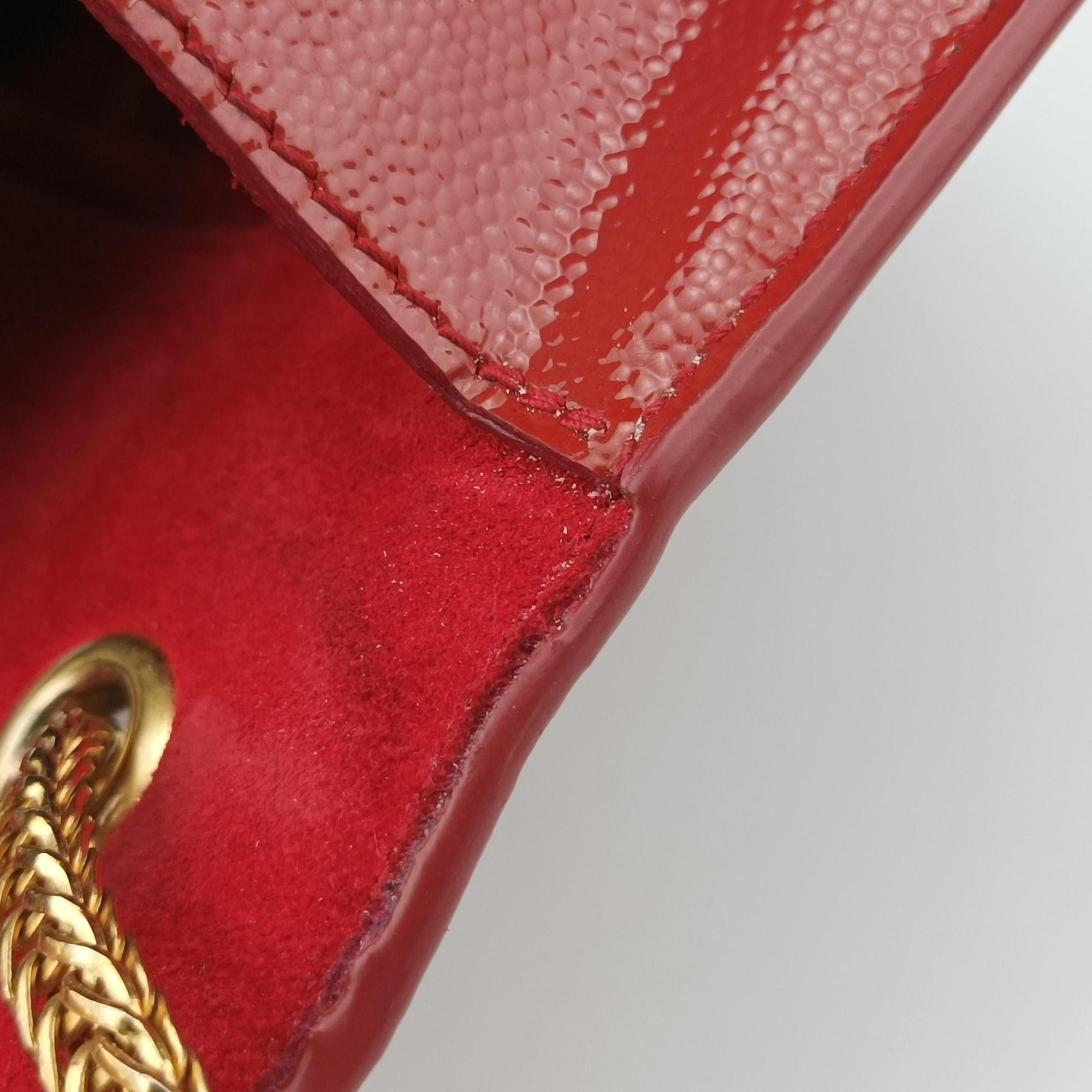 Pre-owned Yves Saint Laurent Small Betty Flap Red caviar skin 314516 shoulderbag | stylenewstar
