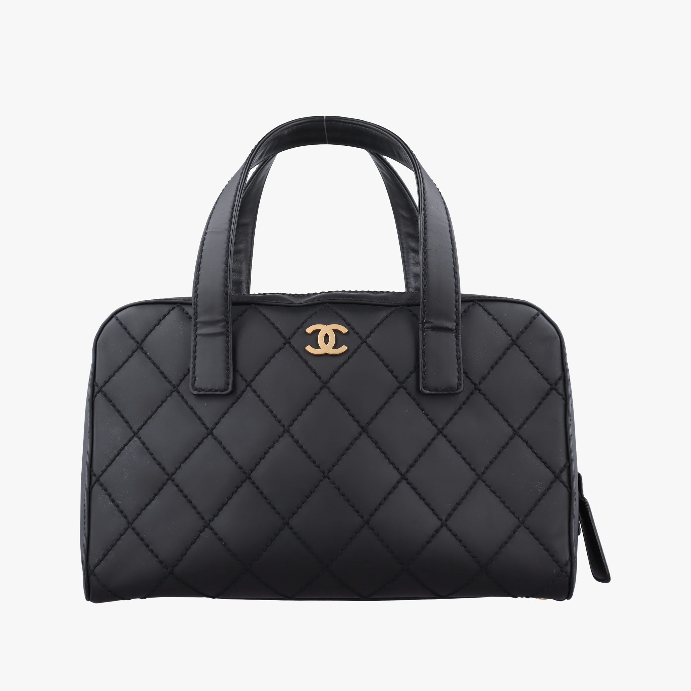 Pre-owned Chanel Wild Stitch Black Leather A14693 handbag | stylenewstar