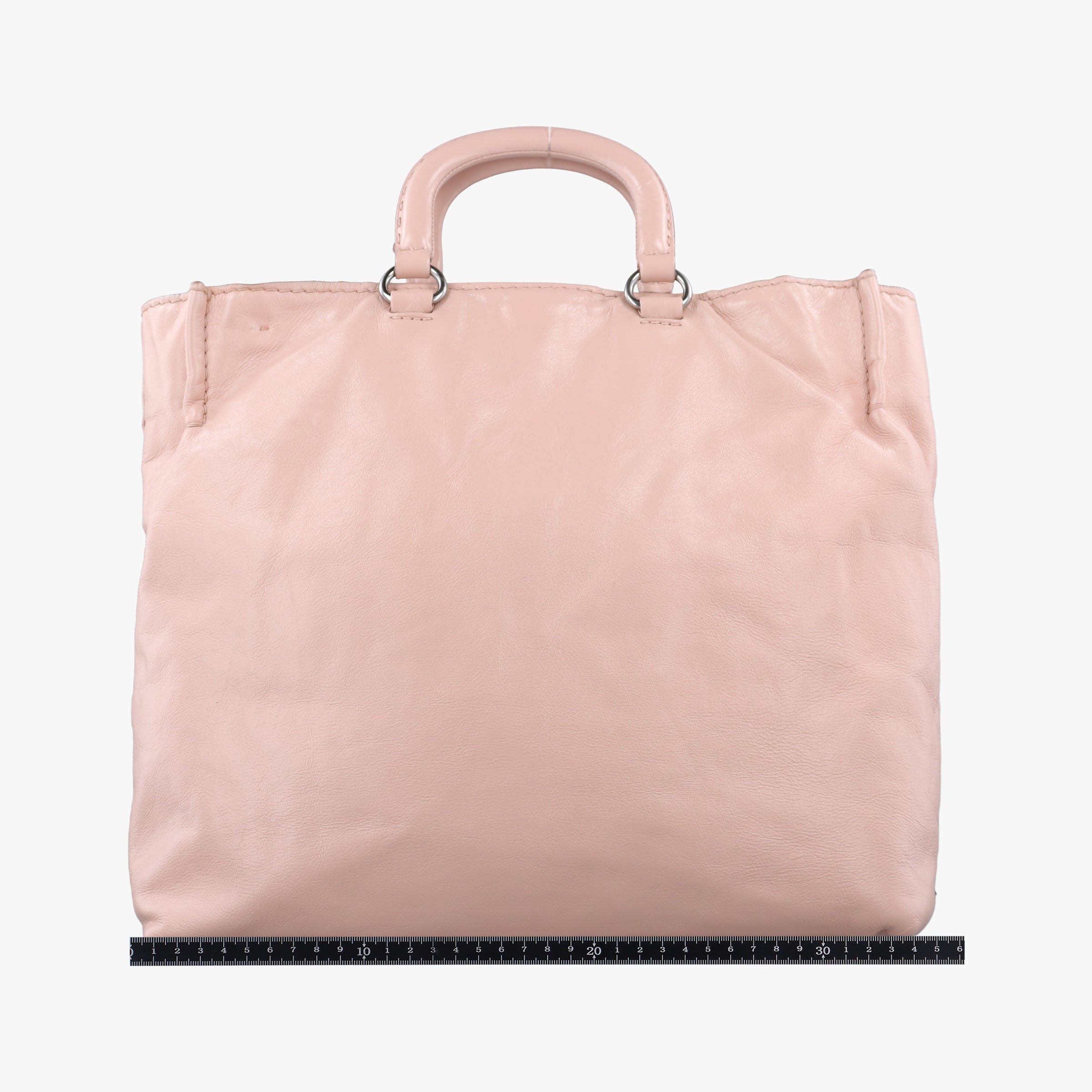 Pre-owned Prada Triangle Logo tote Pink Leather  shoulderbag | stylenewstar