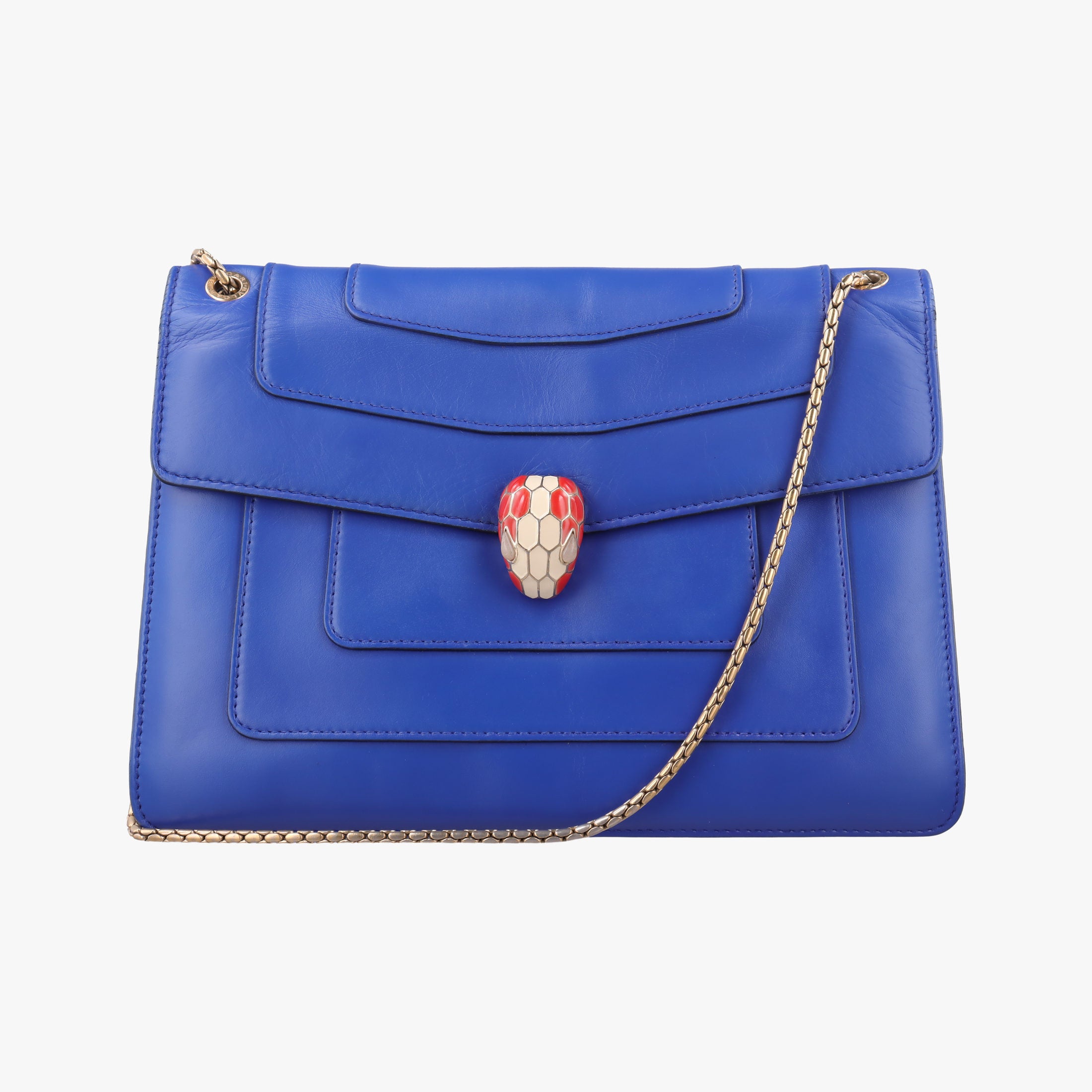Pre-owned Bvlgari SERPENTI FOREVER Blue leather  shoulderbag | stylenewstar