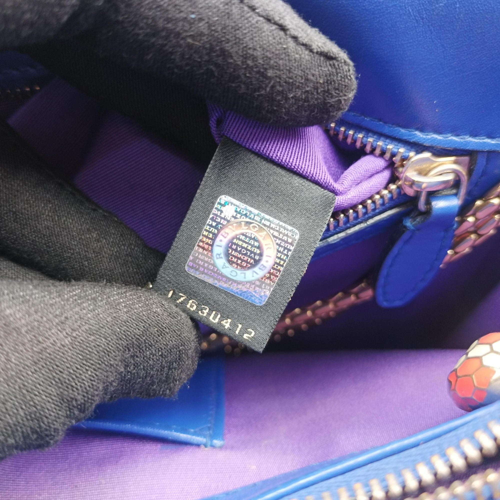 Pre-owned Bvlgari SERPENTI FOREVER Blue leather  shoulderbag | stylenewstar
