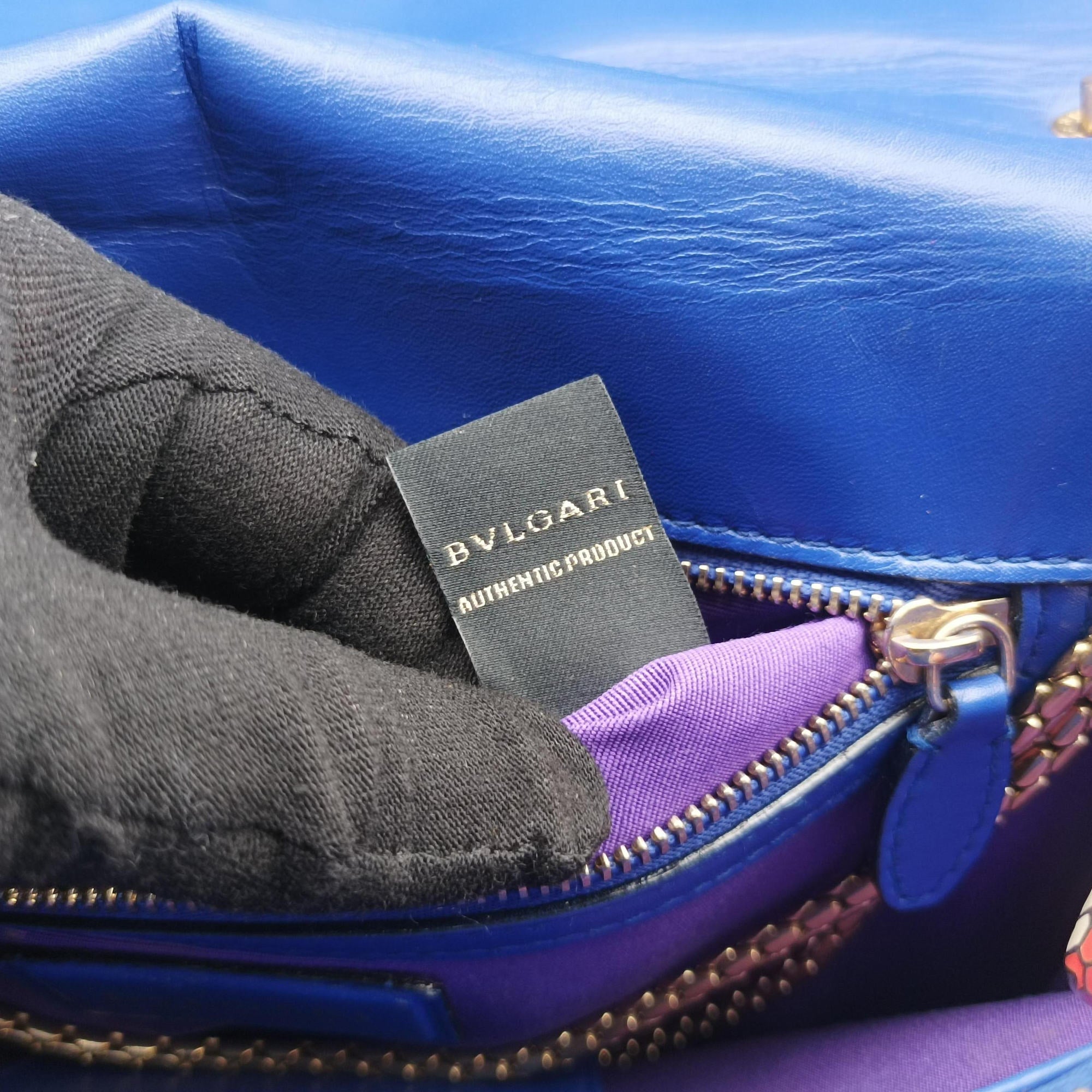 Pre-owned Bvlgari SERPENTI FOREVER Blue leather  shoulderbag | stylenewstar