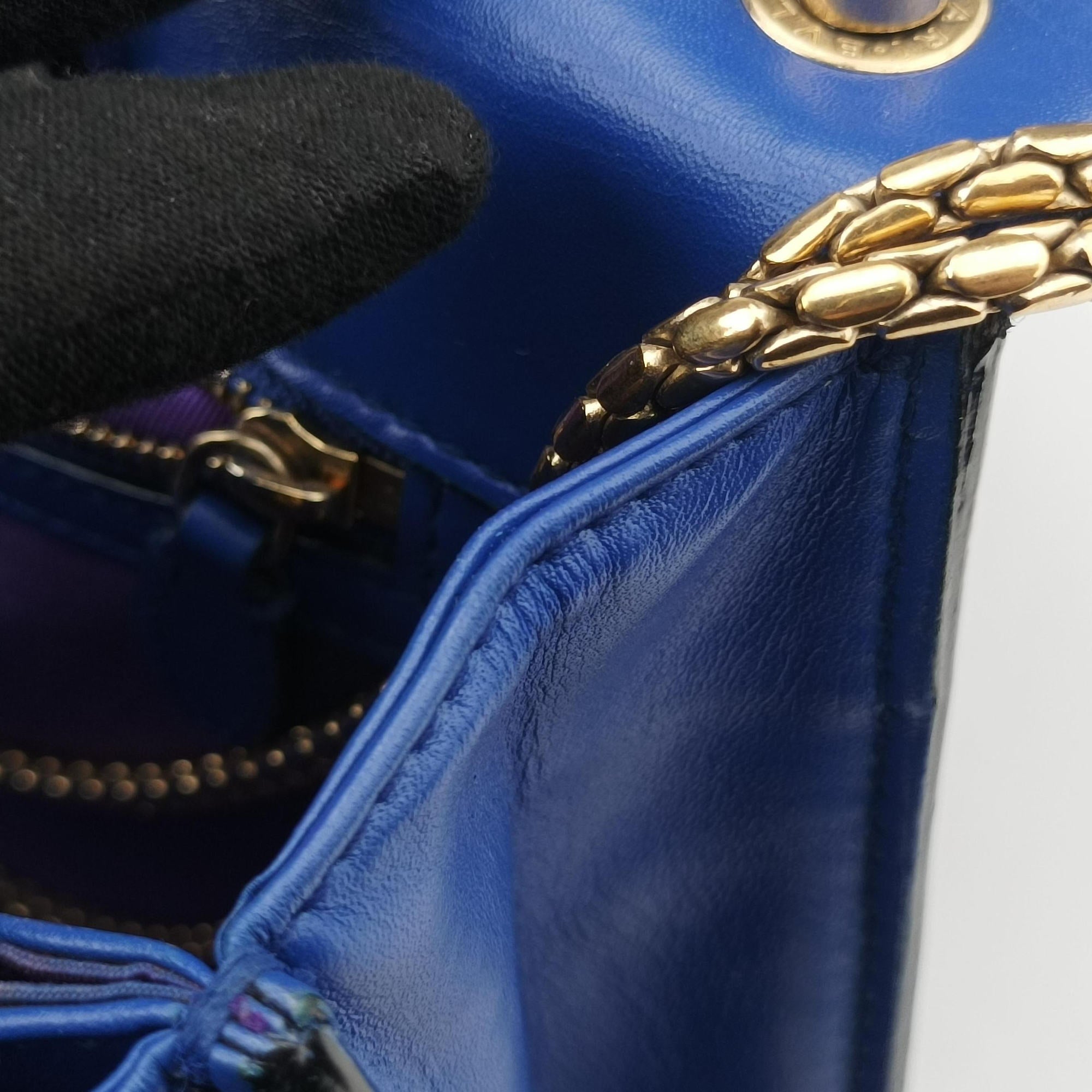Pre-owned Bvlgari SERPENTI FOREVER Blue leather  shoulderbag | stylenewstar