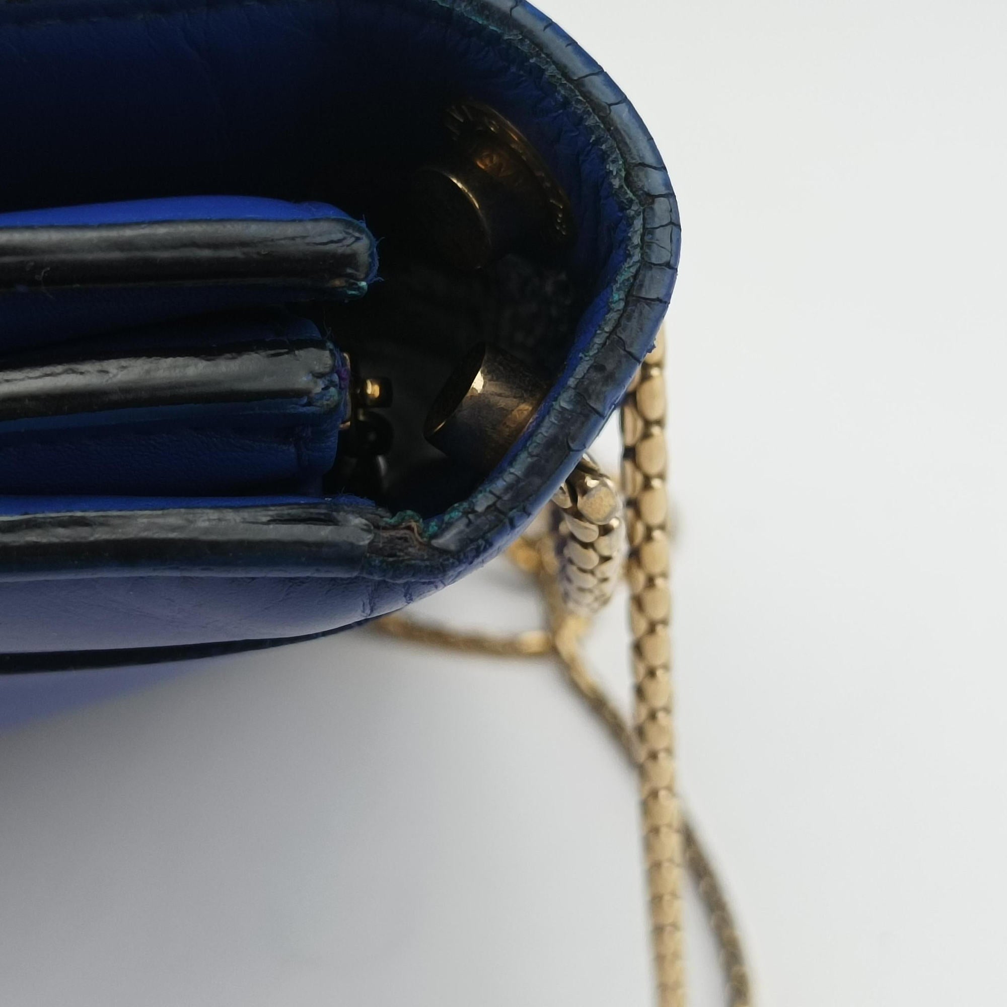 Pre-owned Bvlgari SERPENTI FOREVER Blue leather  shoulderbag | stylenewstar