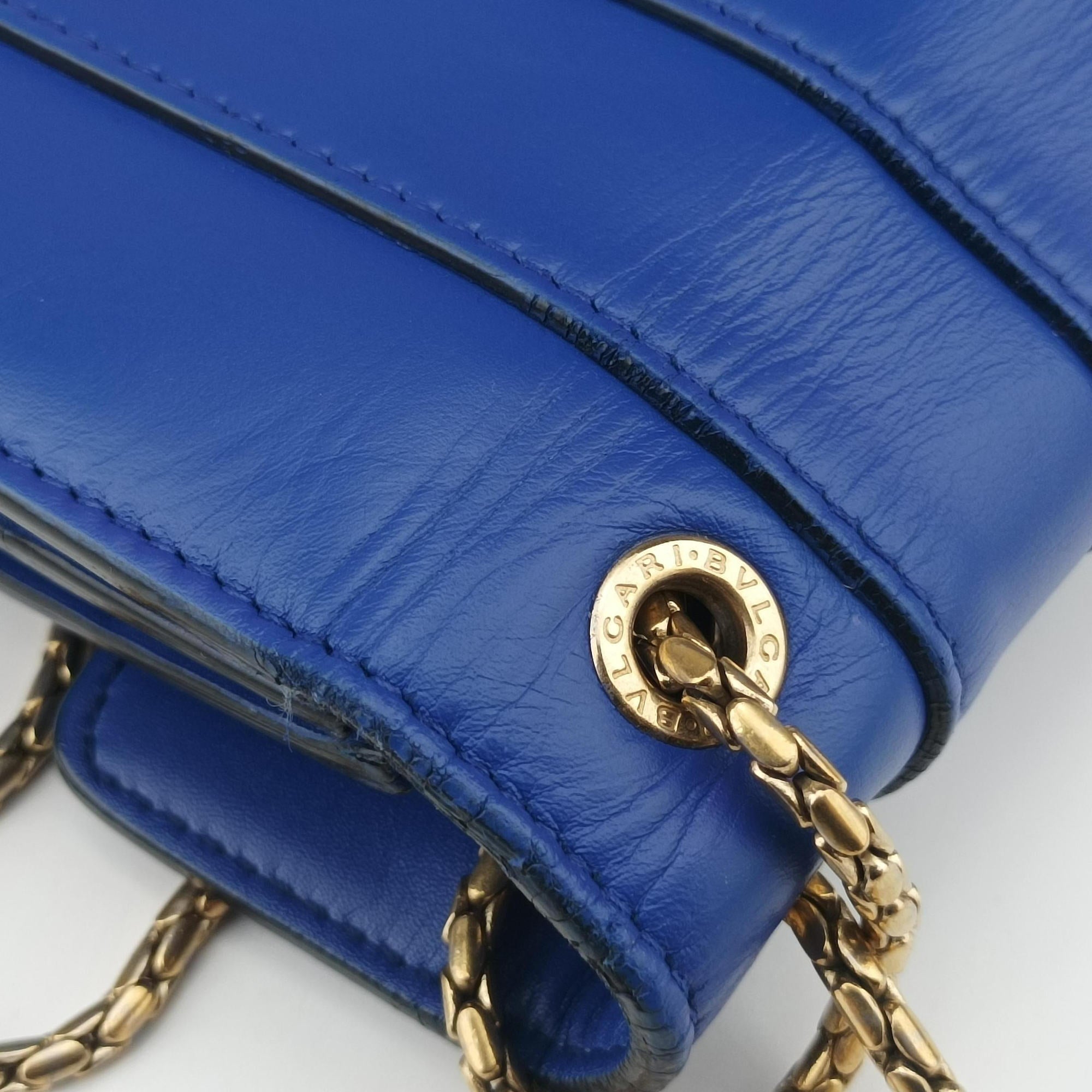 Pre-owned Bvlgari SERPENTI FOREVER Blue leather  shoulderbag | stylenewstar