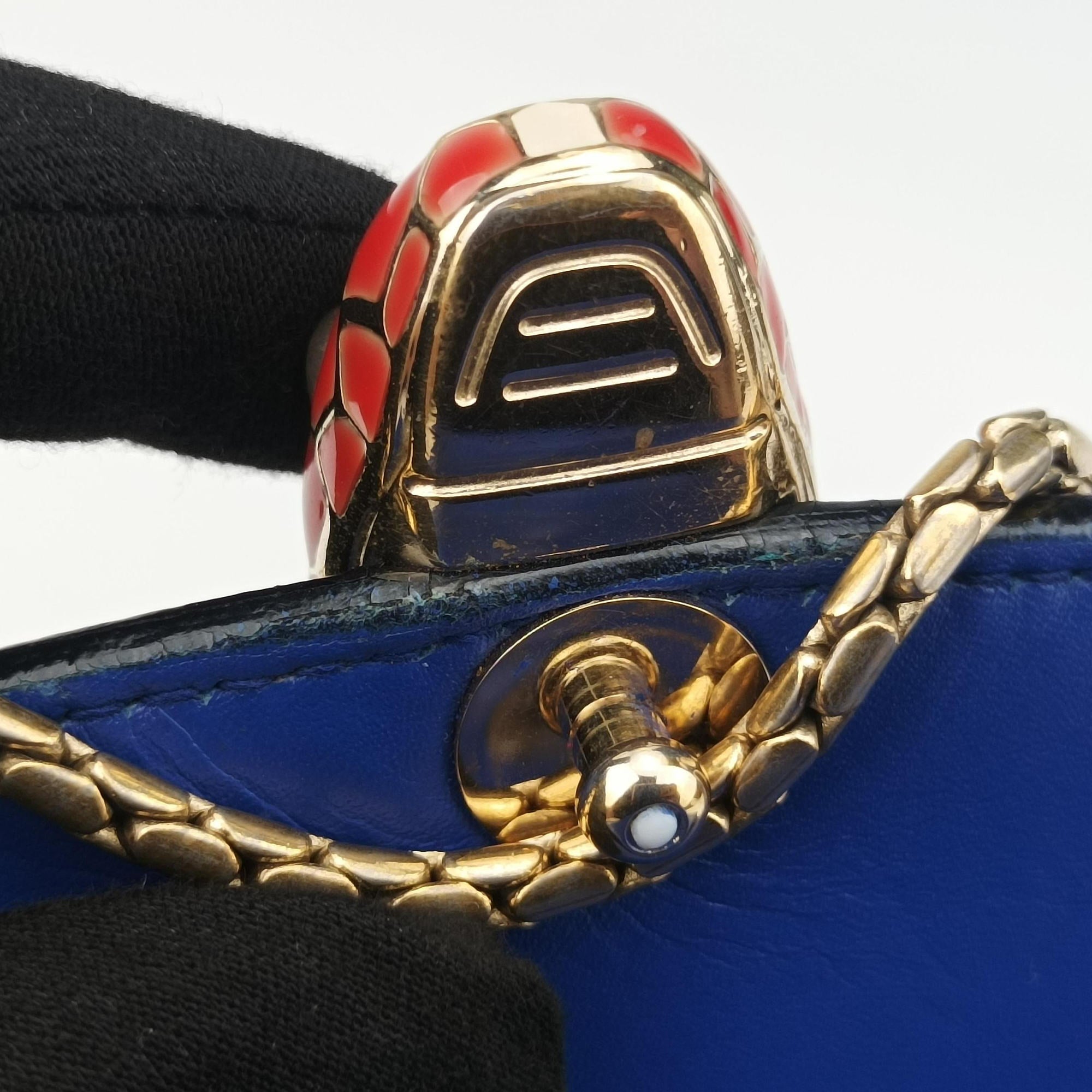 Pre-owned Bvlgari SERPENTI FOREVER Blue leather  shoulderbag | stylenewstar