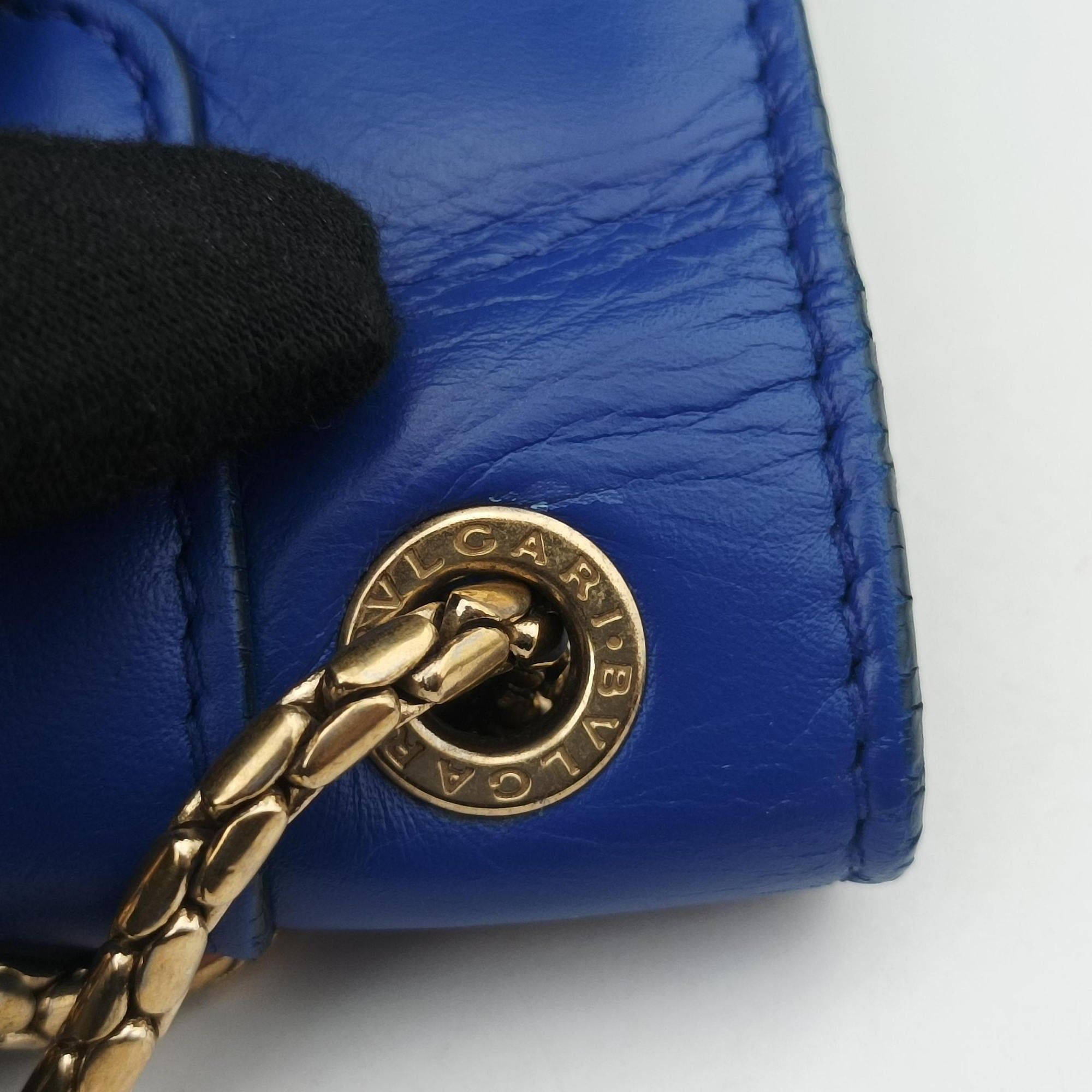 Pre-owned Bvlgari SERPENTI FOREVER Blue leather  shoulderbag | stylenewstar