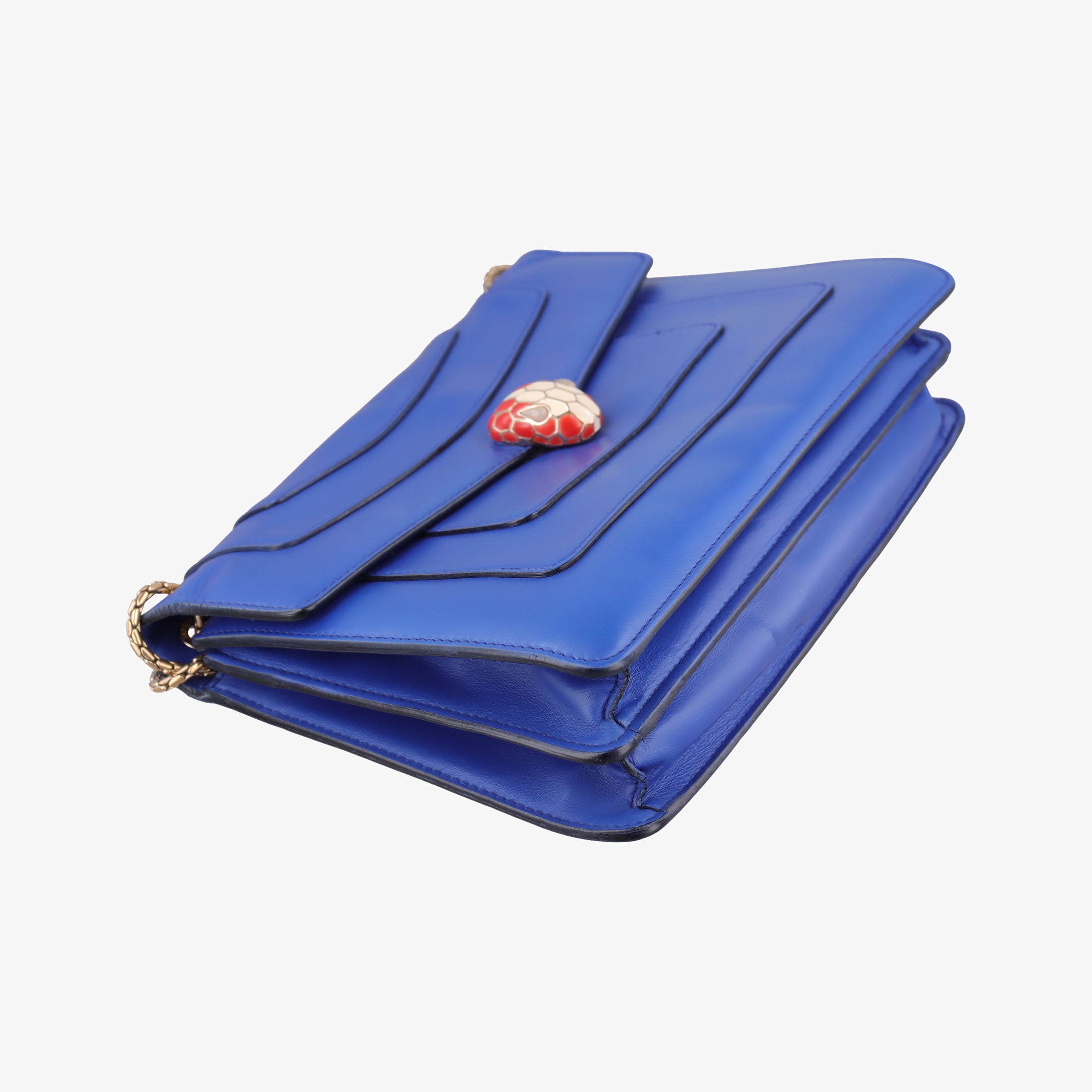 Pre-owned Bvlgari SERPENTI FOREVER Blue leather  shoulderbag | stylenewstar