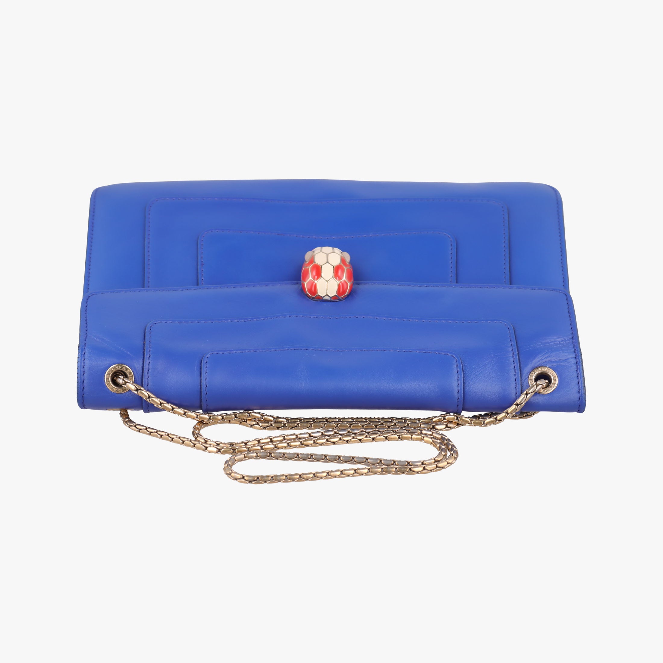 Pre-owned Bvlgari SERPENTI FOREVER Blue leather  shoulderbag | stylenewstar