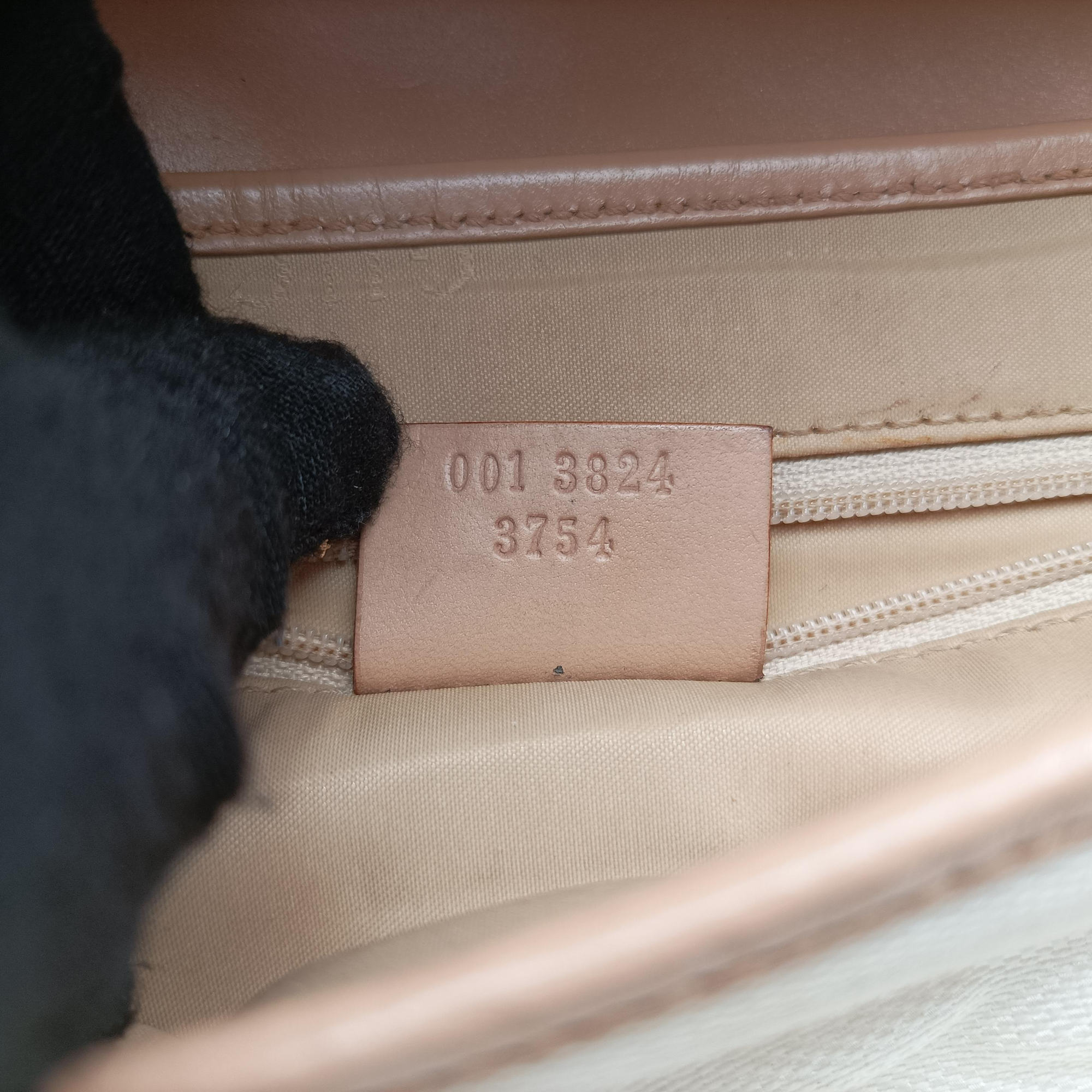 Pre-owned Gucci Jackie White× Brown Canvas × Leather 001 38 shoulderbag | stylenewstar