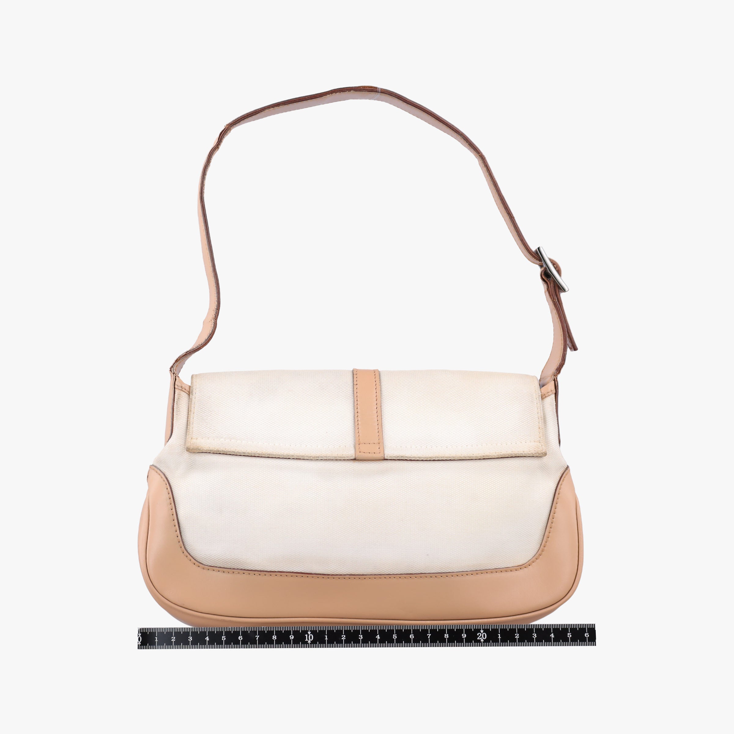 Pre-owned Gucci Jackie White× Brown Canvas × Leather 001 38 shoulderbag | stylenewstar