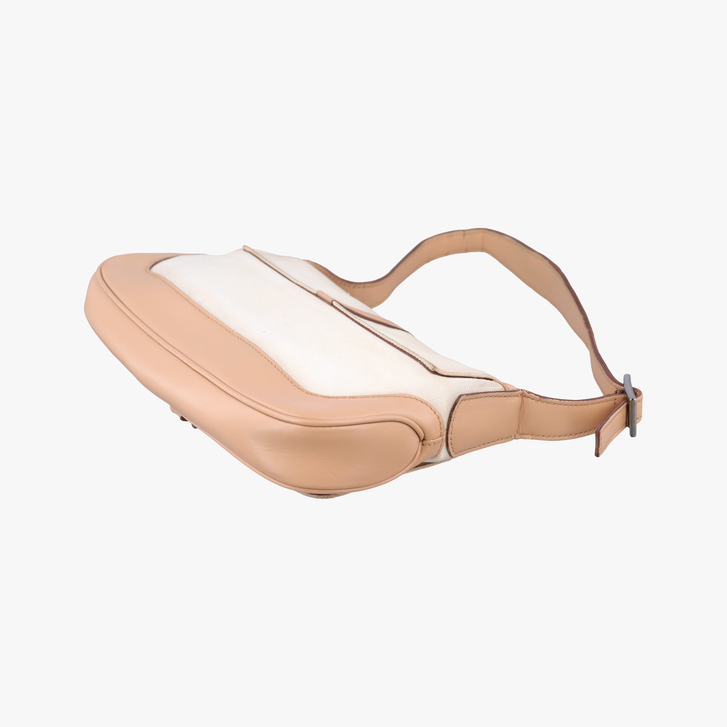 Pre-owned Gucci Jackie White× Brown Canvas × Leather 001 38 shoulderbag | stylenewstar