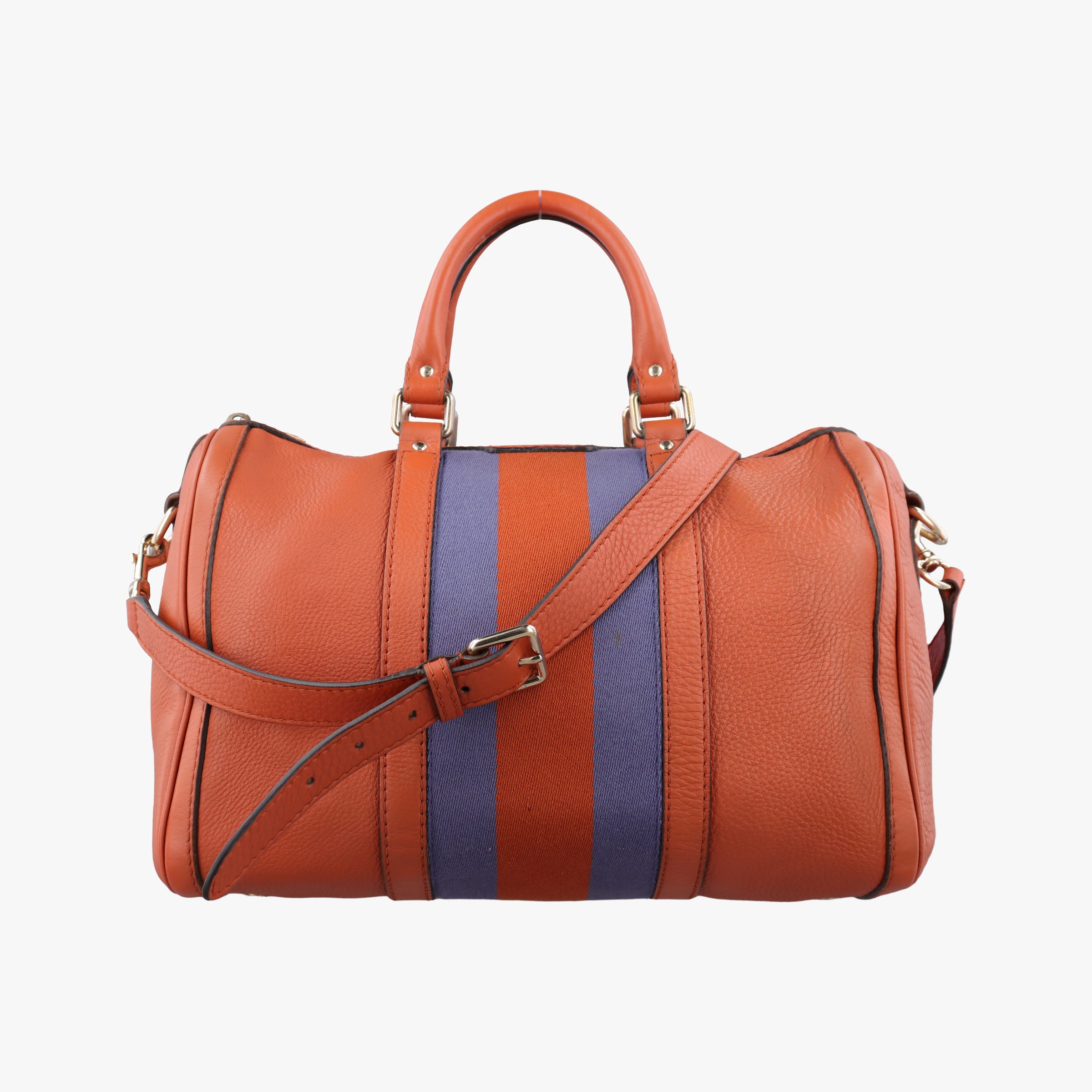 Pre-owned Gucci Sherry Line Orange×blue Leather 247205 shoulderbag | stylenewstar