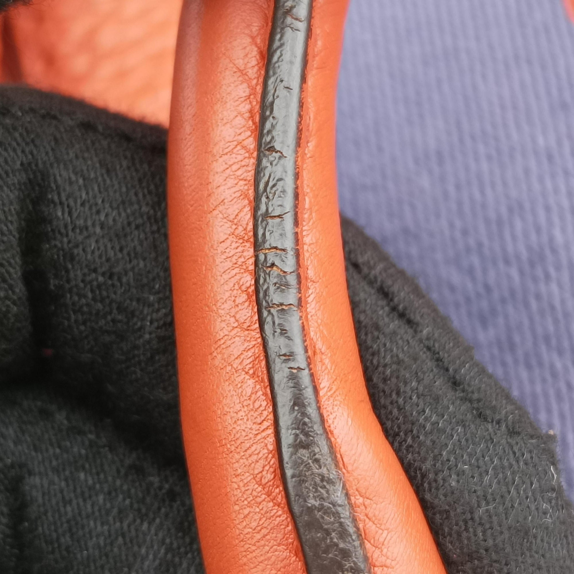 Pre-owned Gucci Sherry Line Orange×blue Leather 247205 shoulderbag | stylenewstar