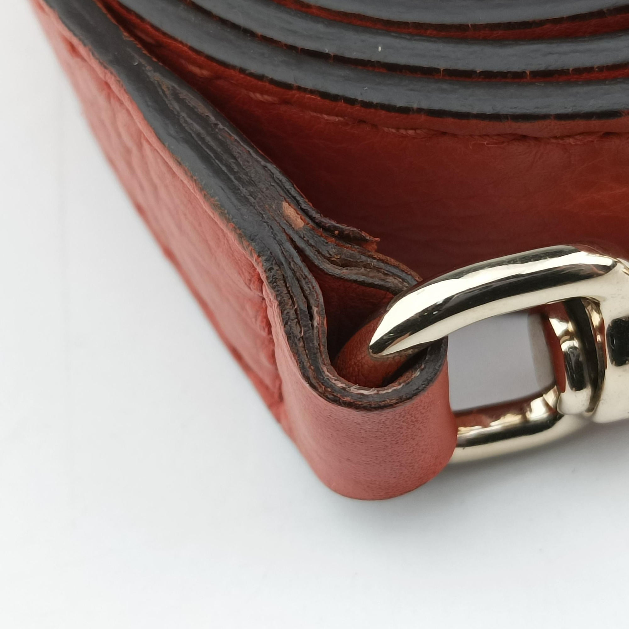 Pre-owned Gucci Sherry Line Orange×blue Leather 247205 shoulderbag | stylenewstar