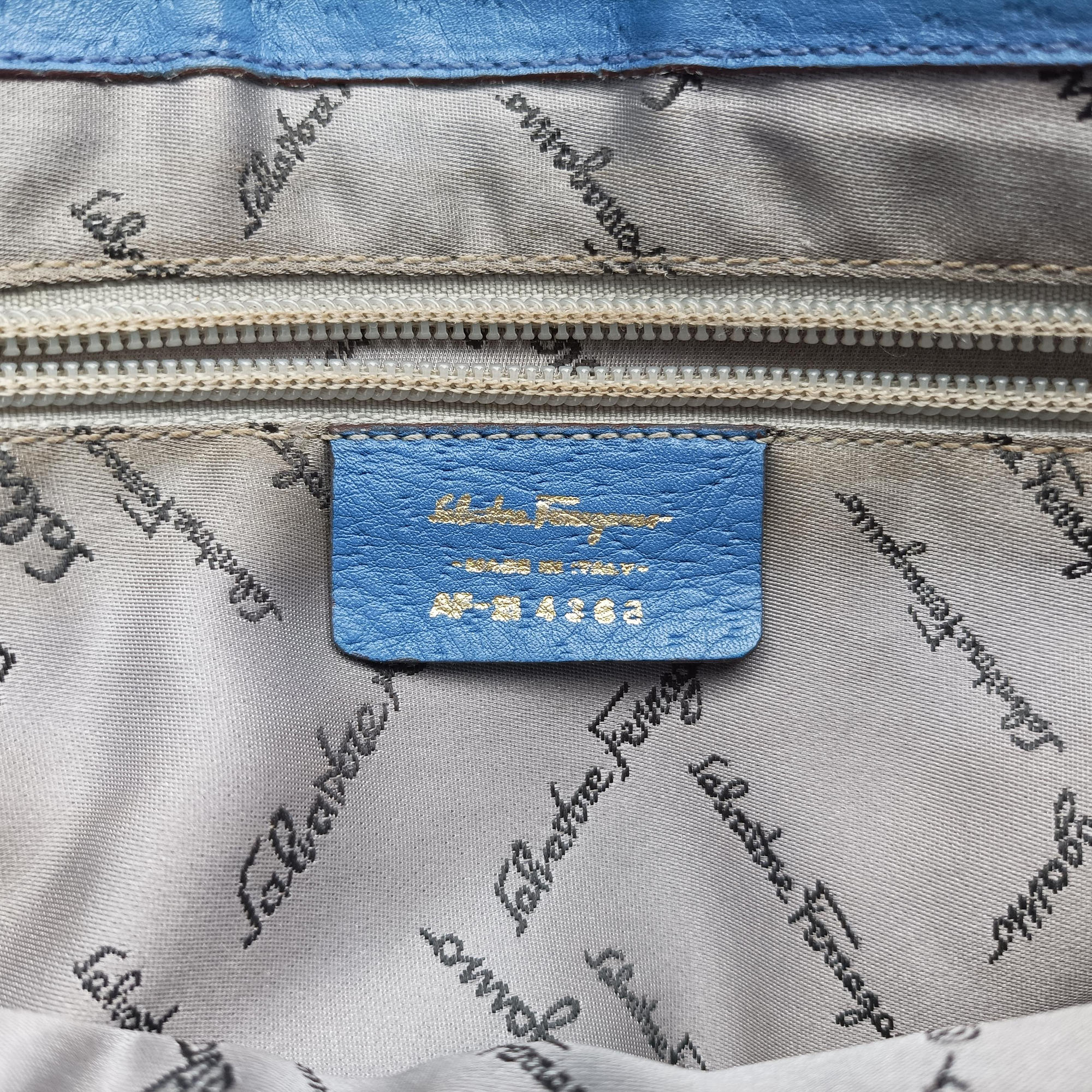 Pre-owned Ferragamo Gancini  Blue Leather  shoulderbag | stylenewstar
