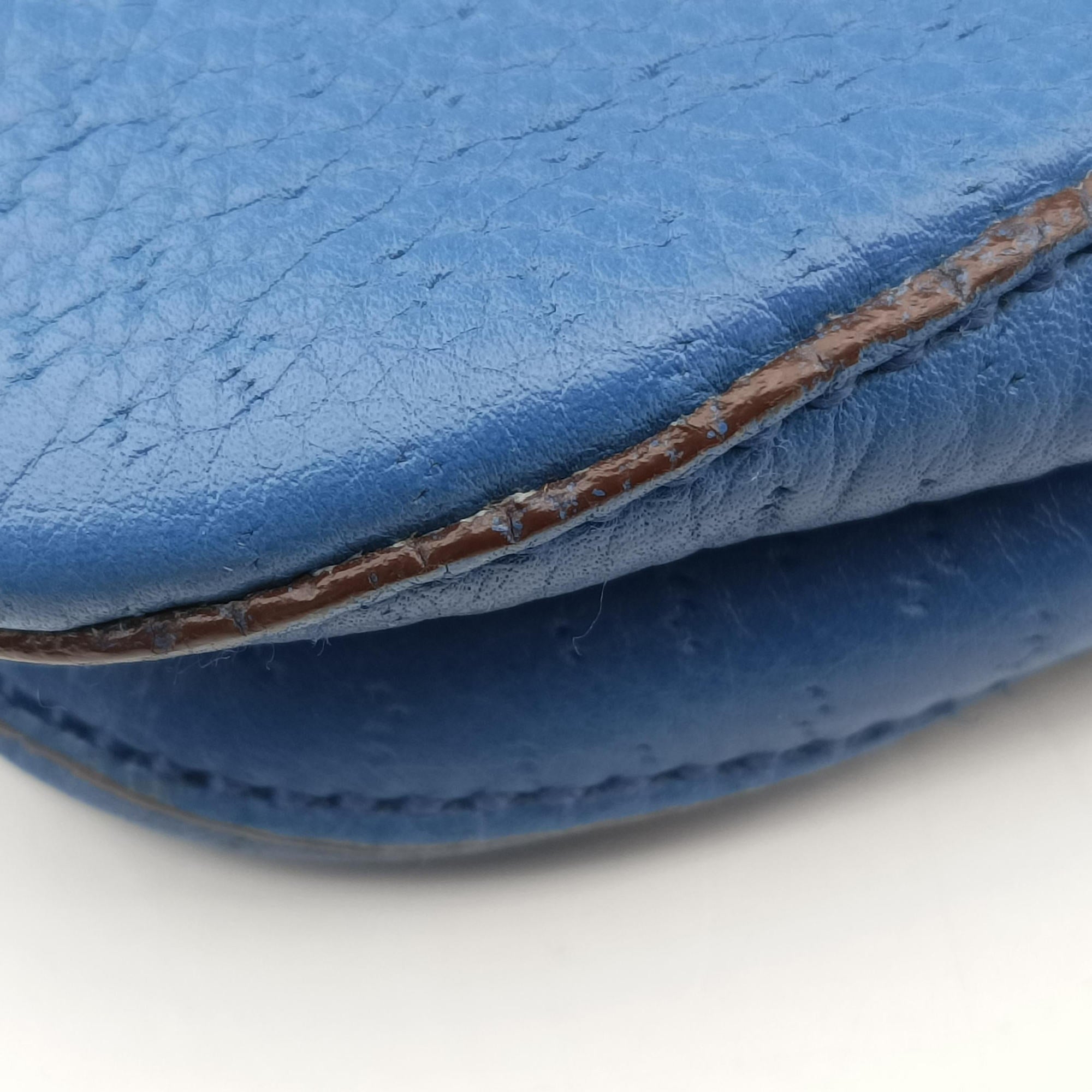 Pre-owned Ferragamo Gancini  Blue Leather  shoulderbag | stylenewstar
