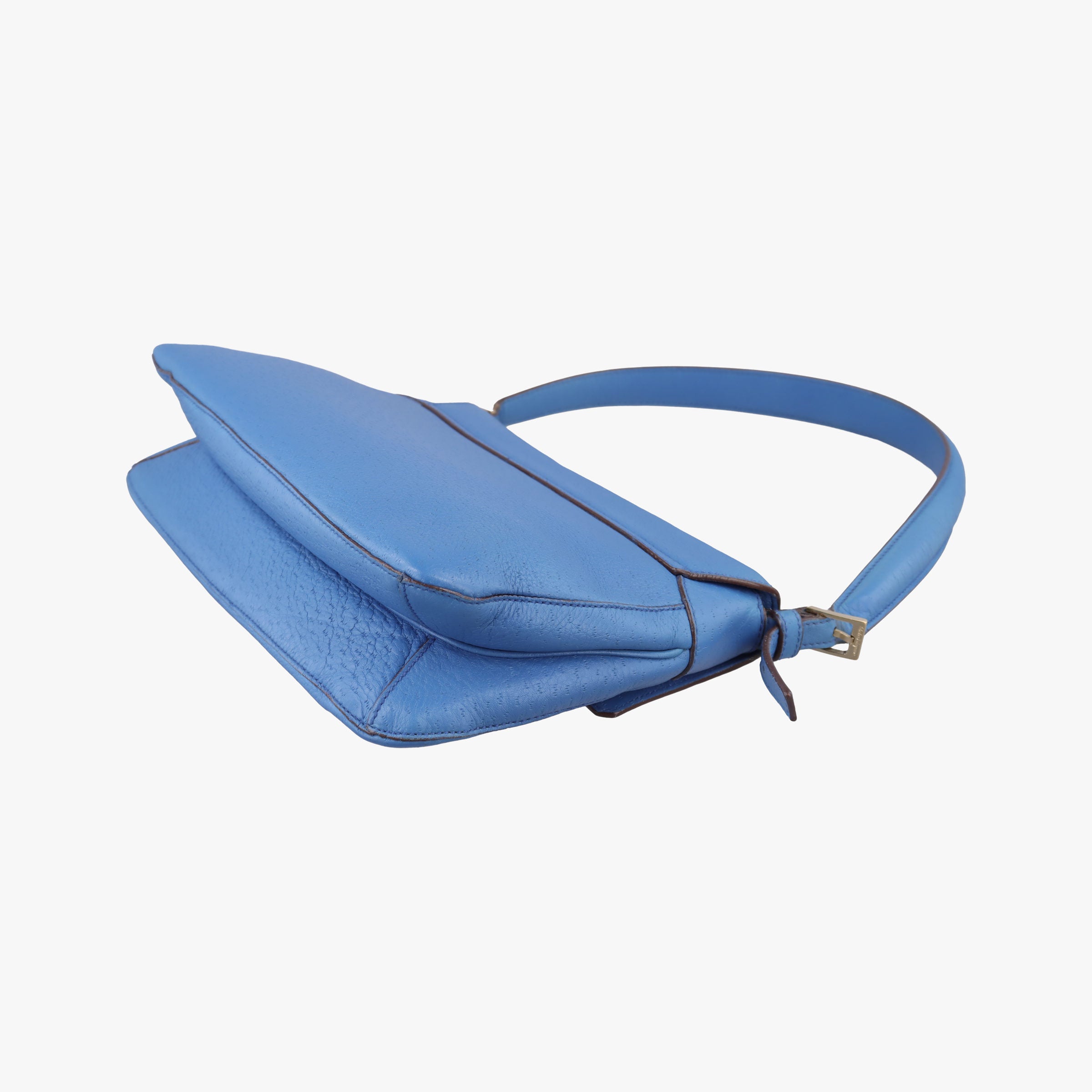 Pre-owned Ferragamo Gancini  Blue Leather  shoulderbag | stylenewstar