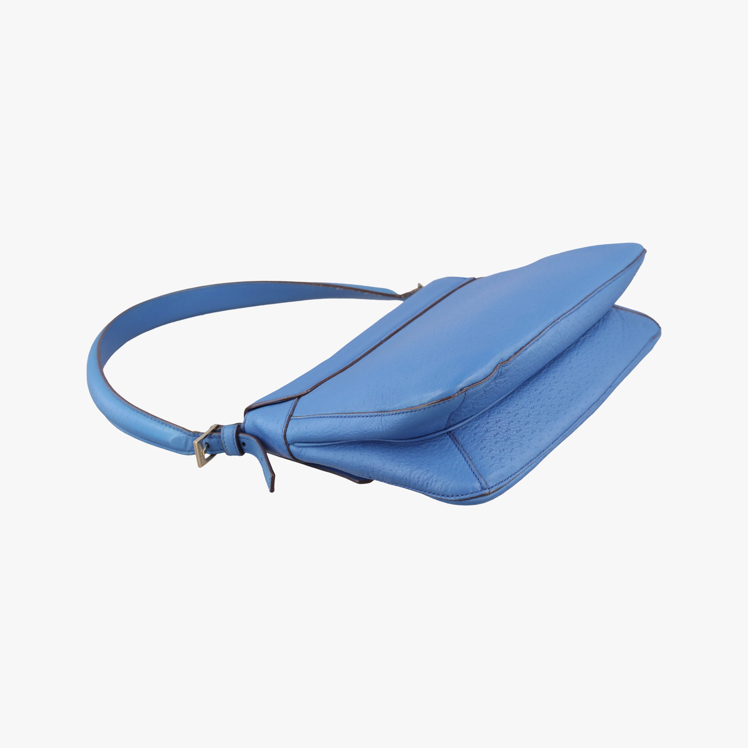 Pre-owned Ferragamo Gancini  Blue Leather  shoulderbag | stylenewstar